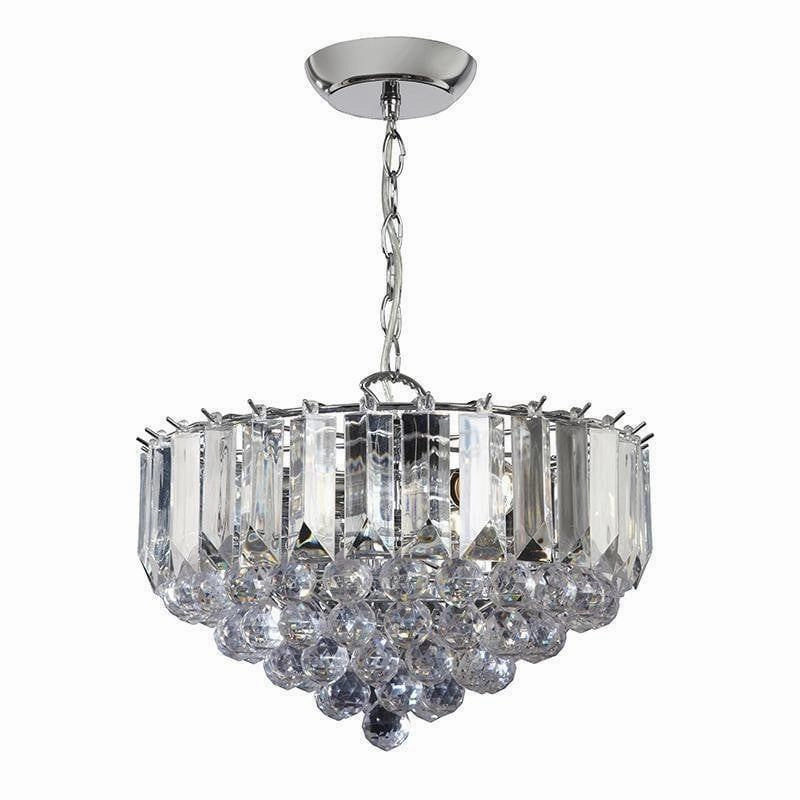 Endon Fargo Chrome & Clear Acrylic 3 Light Ceiling Pendant modern ceiling lamp