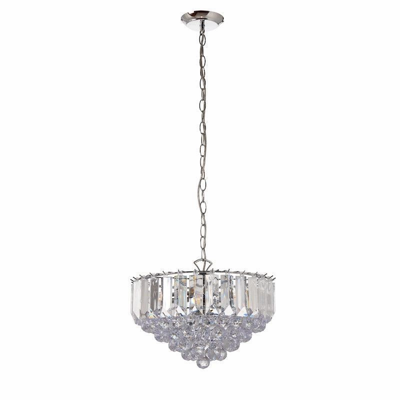 Endon Fargo Chrome & Clear Acrylic 3 Light Ceiling Pendant