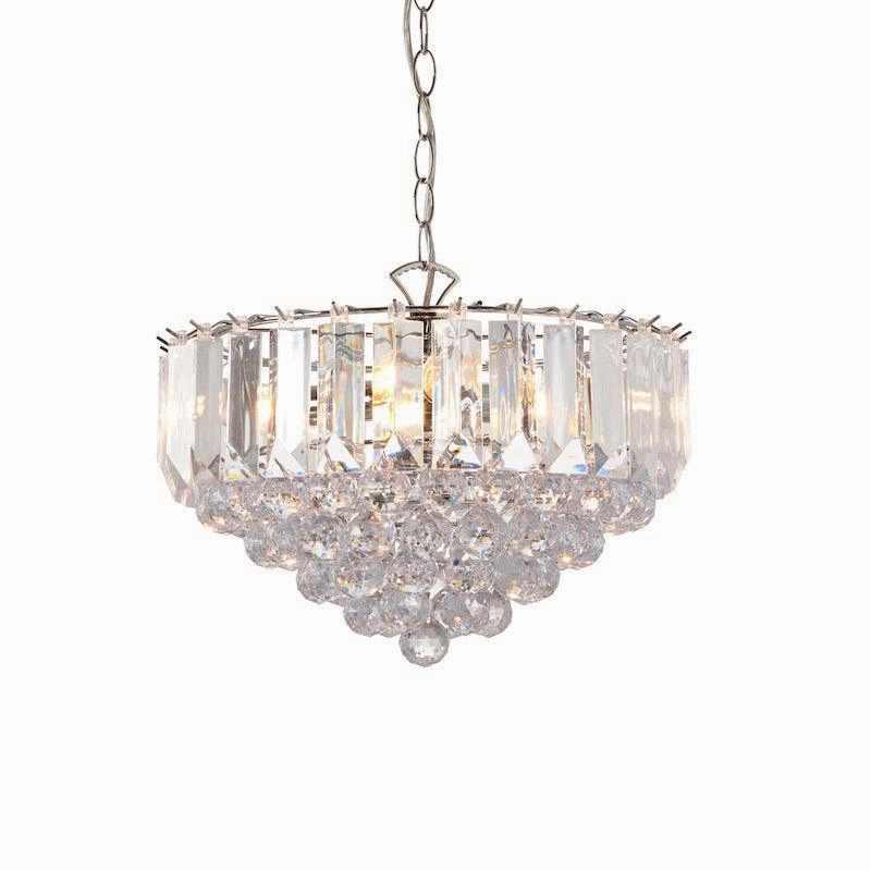 Endon Fargo Chrome & Clear Acrylic 3 Light Ceiling Pendant