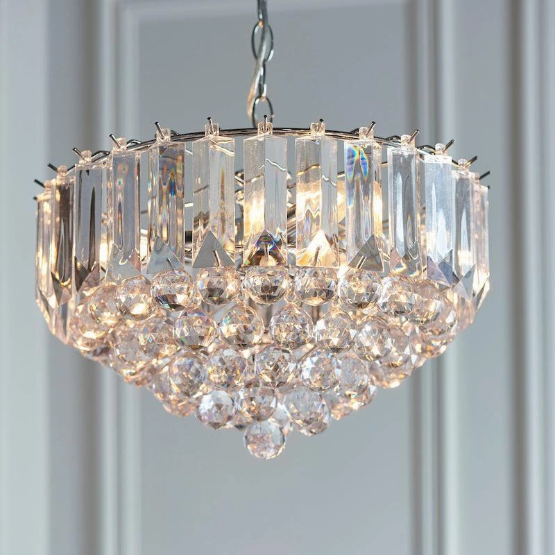 Endon Fargo Chrome & Clear Acrylic 3 Light Ceiling Pendant