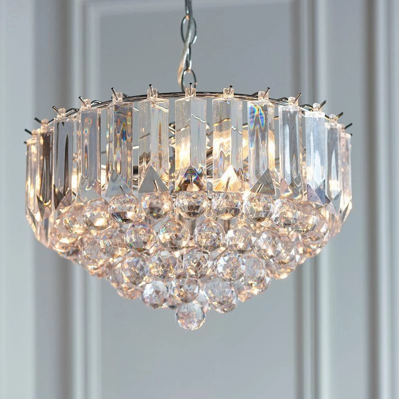 Endon Fargo Chrome & Clear Acrylic 3 Light Ceiling Pendant