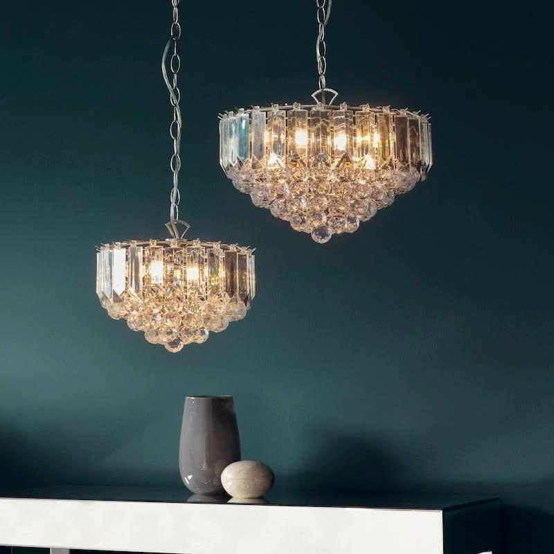 Endon Fargo Chrome & Clear Acrylic 3 Light Ceiling Pendant