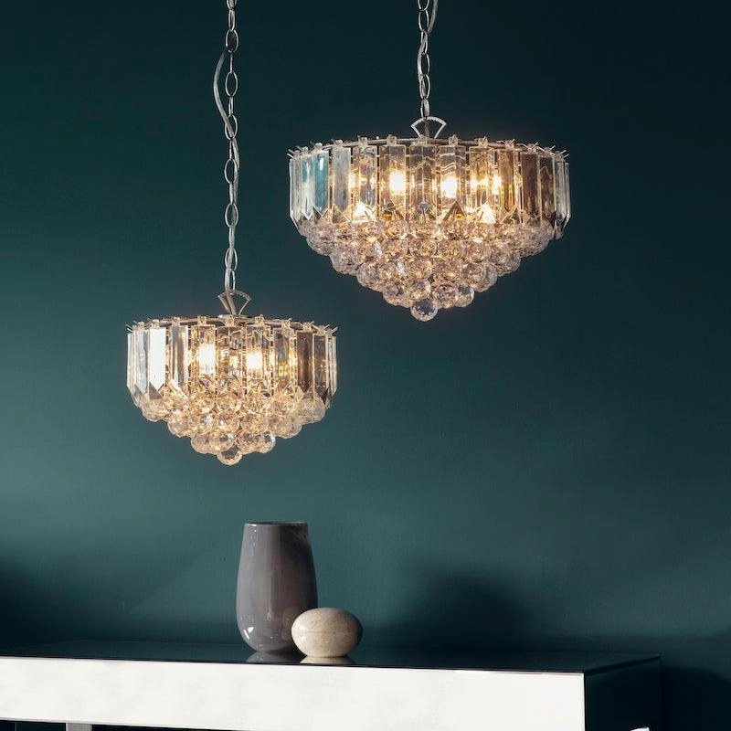 Endon Fargo Chrome & Clear Acrylic 3 Light Ceiling Pendant