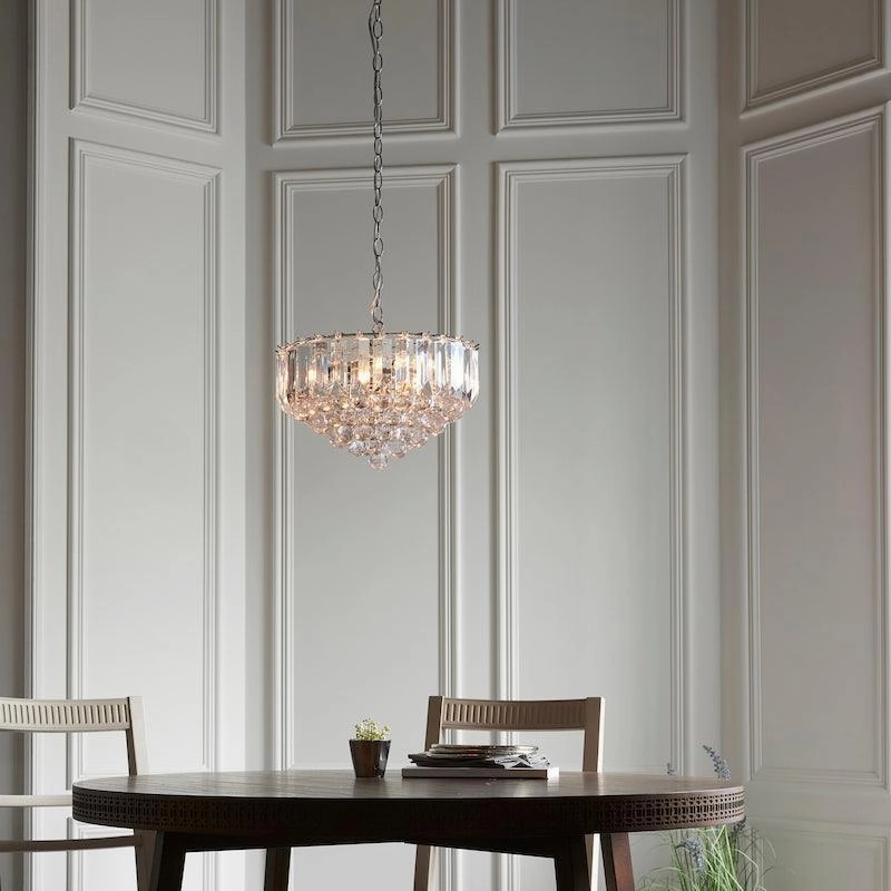 Endon Fargo Chrome & Clear Acrylic 3 Light Ceiling Pendant