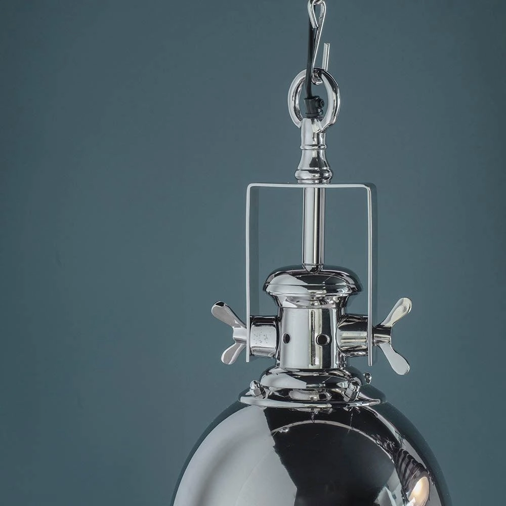 Endon Fenton 1 Light Polished Nickel Pendant Ceiling Light