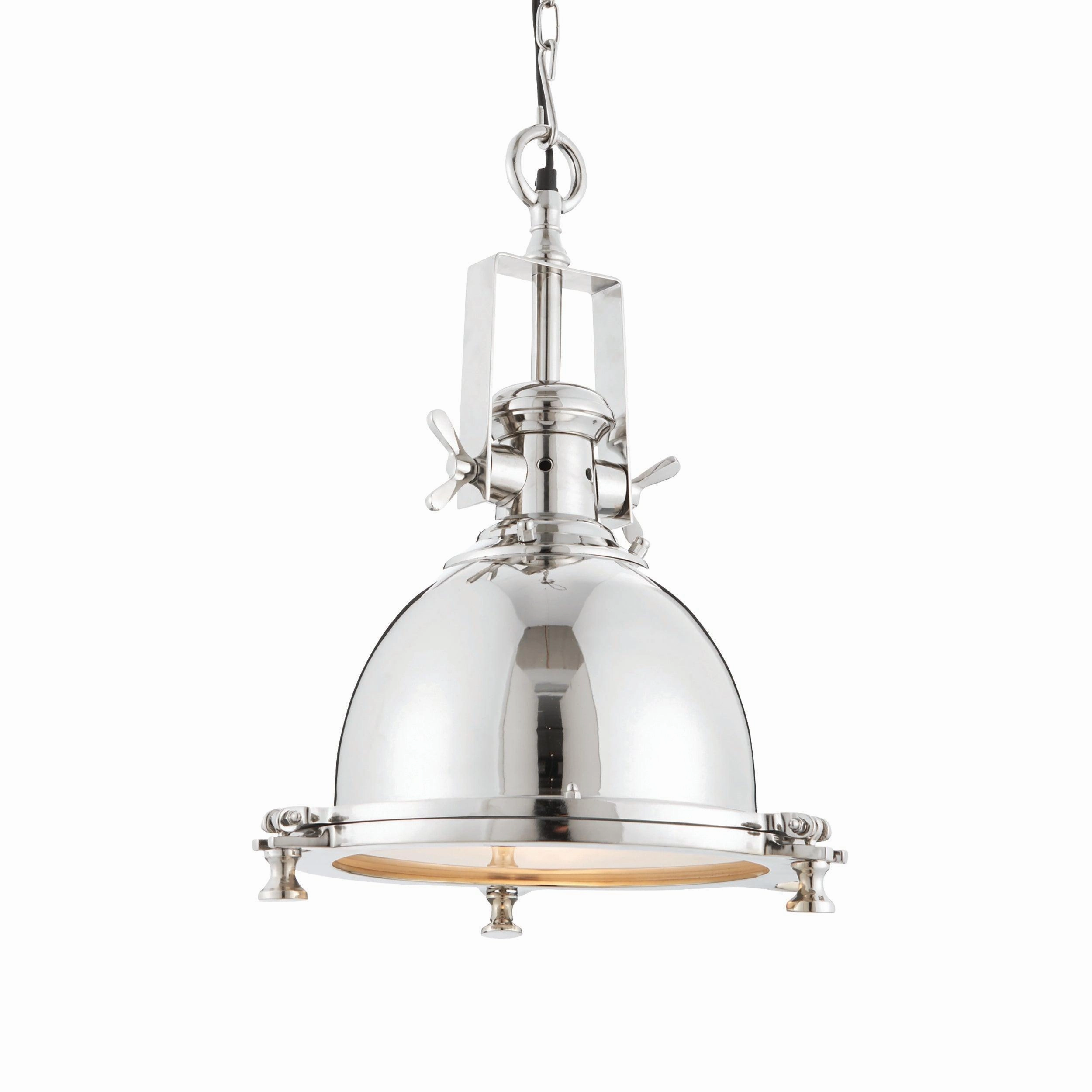Endon Fenton 1 Light Polished Nickel Pendant Ceiling Light minimalist ceiling light