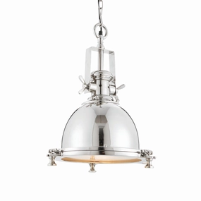 Endon Fenton 1 Light Polished Nickel Pendant Ceiling Light minimalist ceiling light