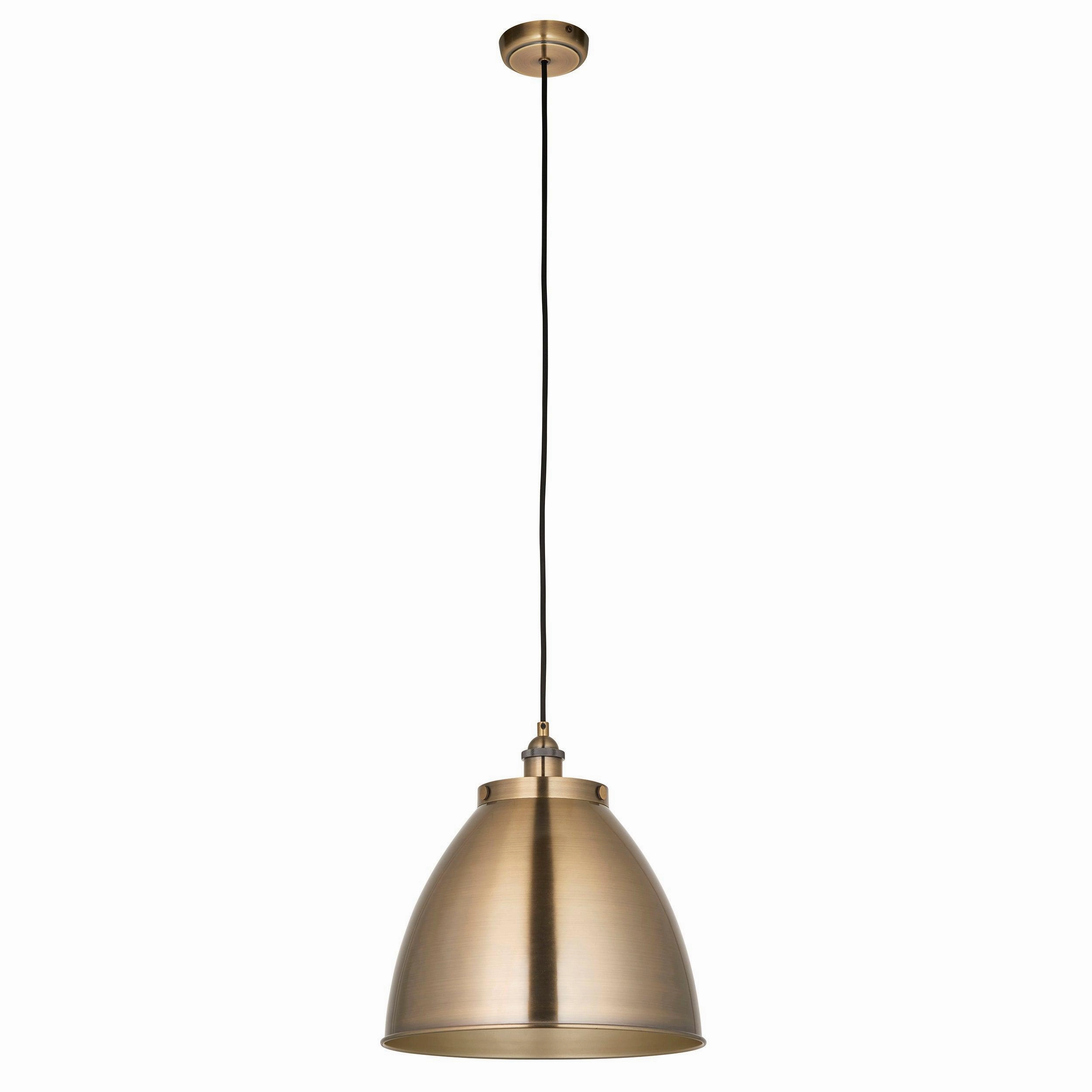 Endon Franklin 1 Light Antique Brass Large Ceiling Pendant