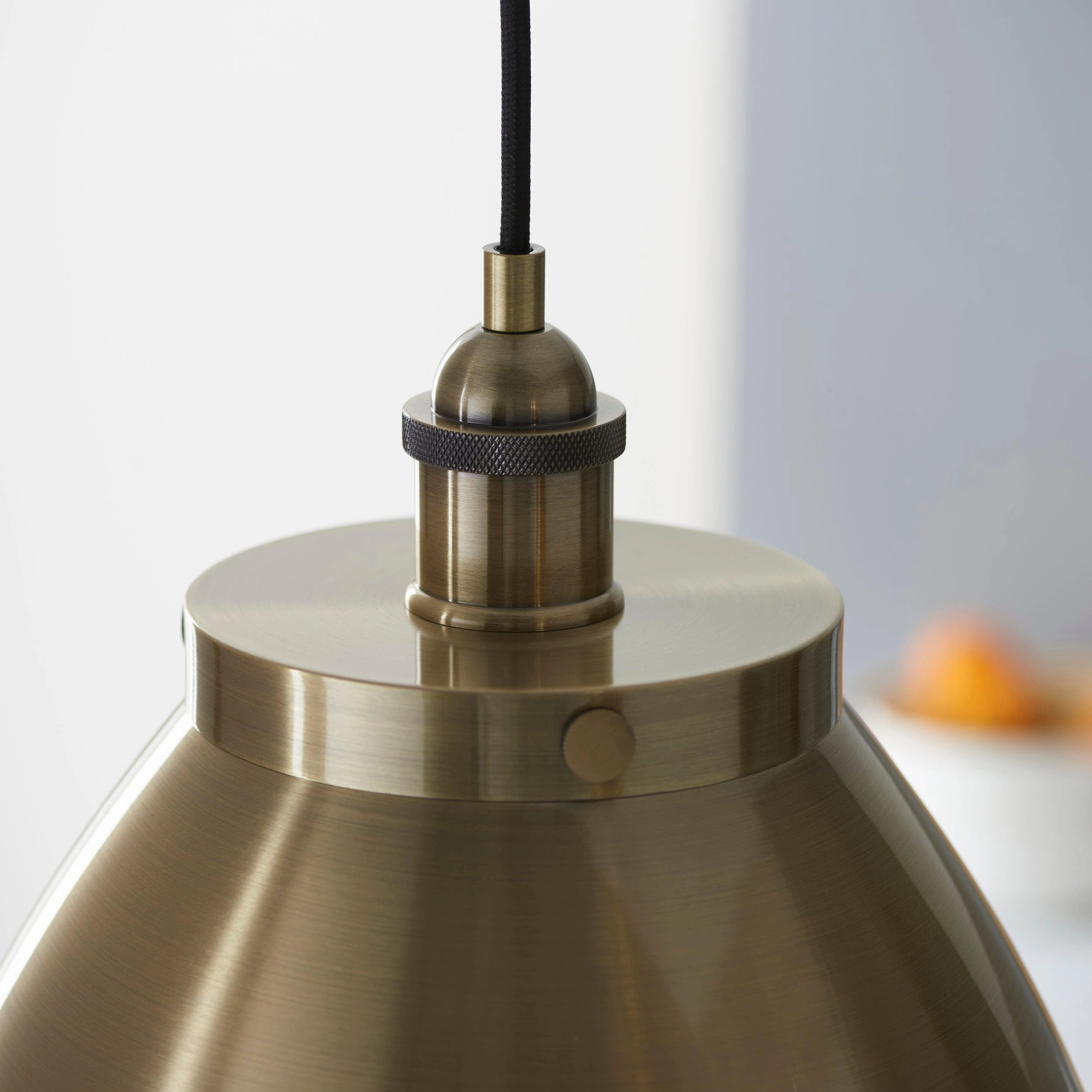 Endon Franklin 1 Light Antique Brass Large Ceiling Pendant