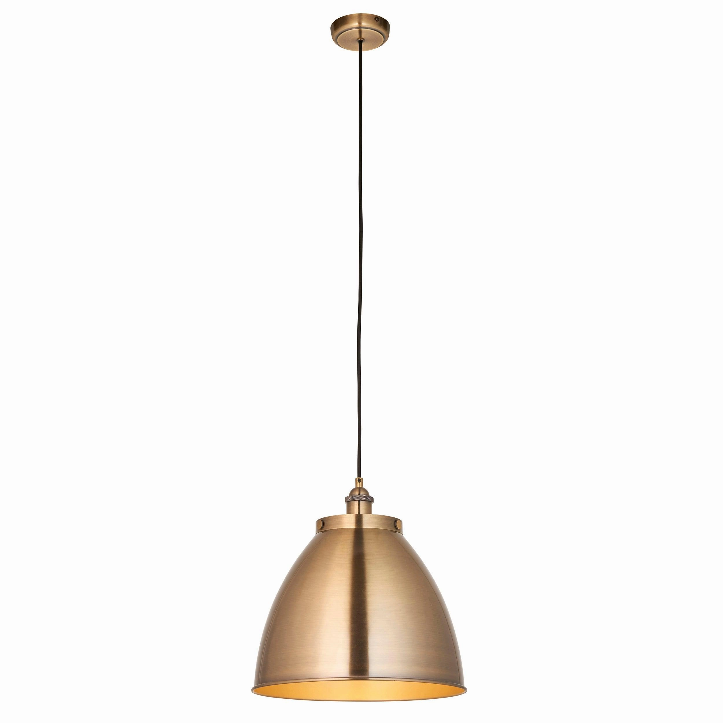 Endon Franklin 1 Light Antique Brass Large Ceiling Pendant