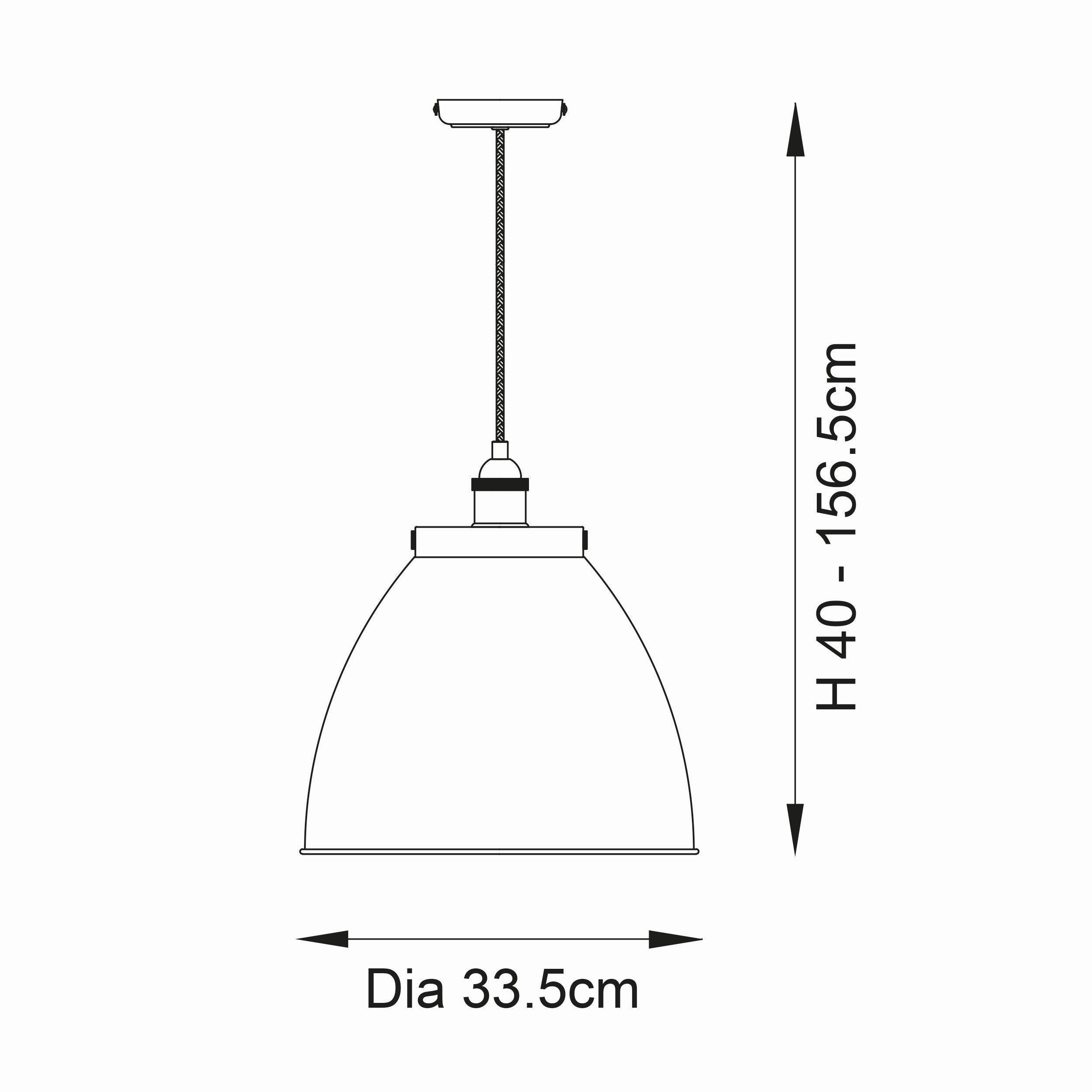 Endon Franklin 1 Light Antique Brass Large Ceiling Pendant