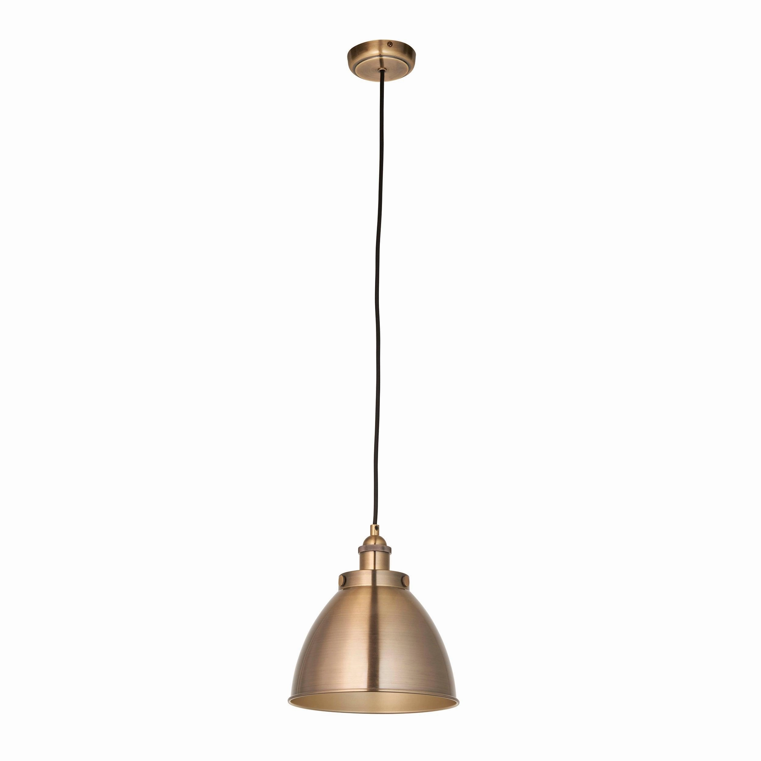 Endon Franklin 1 Light Antique Brass Small Ceiling Pendant