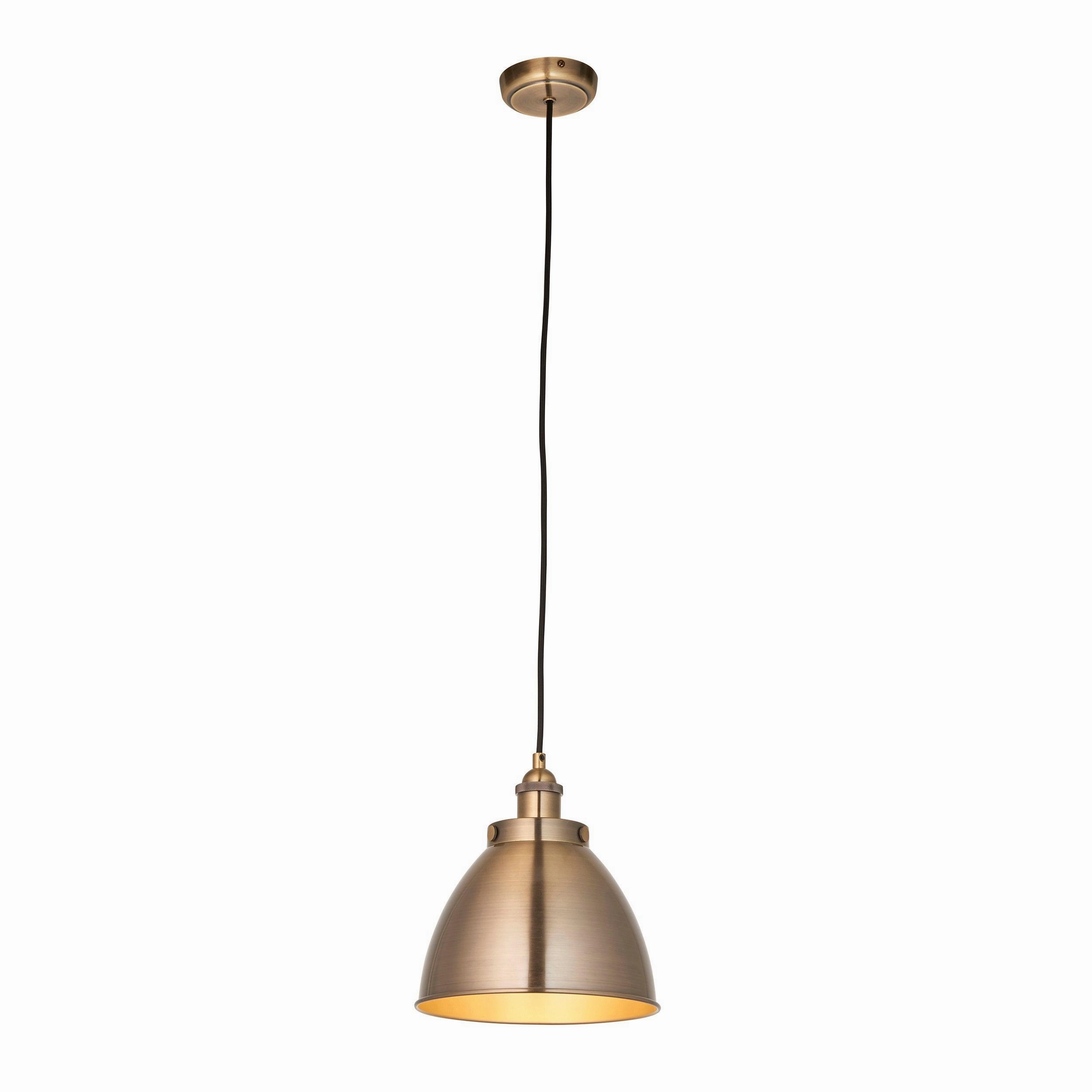Endon Franklin 1 Light Antique Brass Small Ceiling Pendant