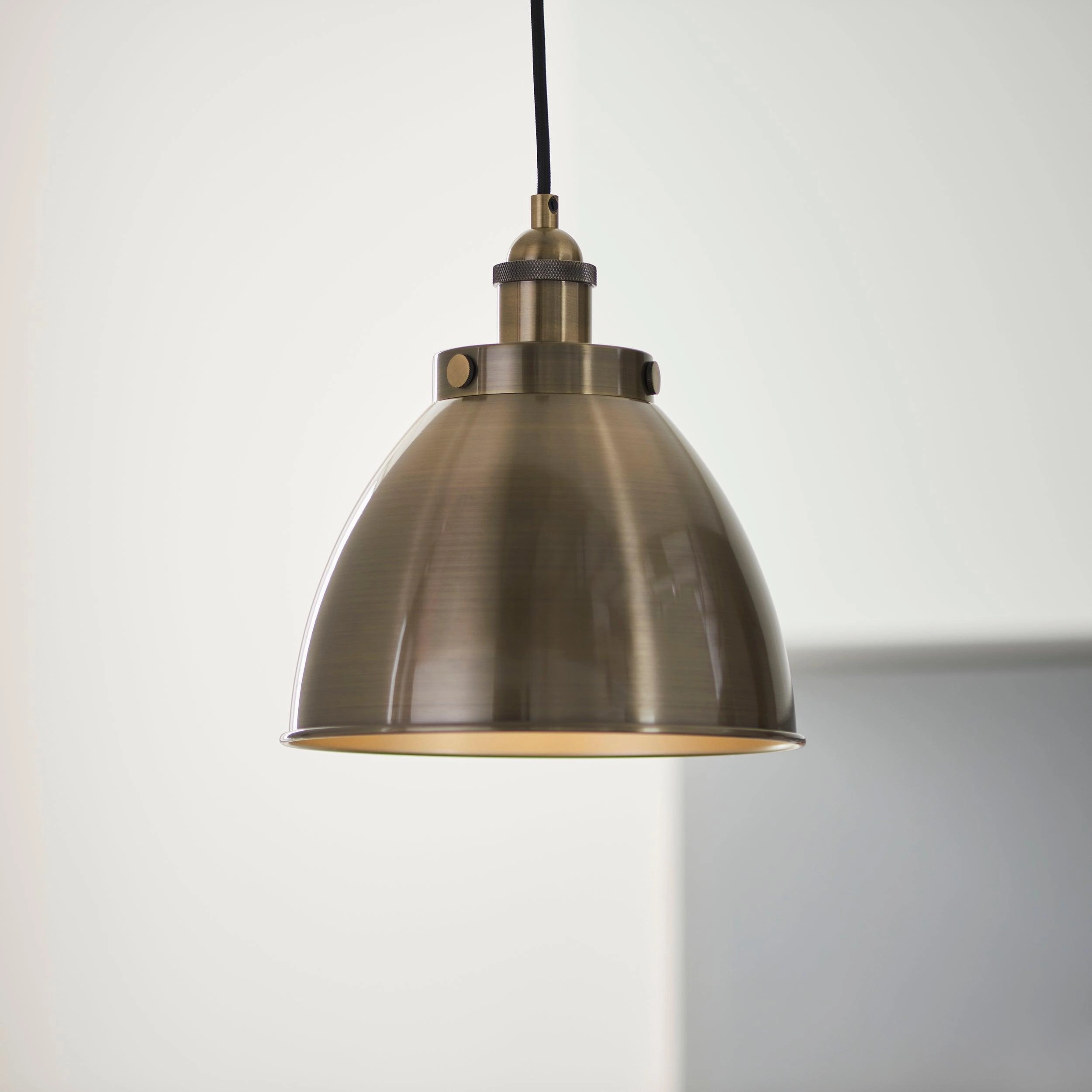 Endon Franklin 1 Light Antique Brass Small Ceiling Pendant minimalist ceiling light