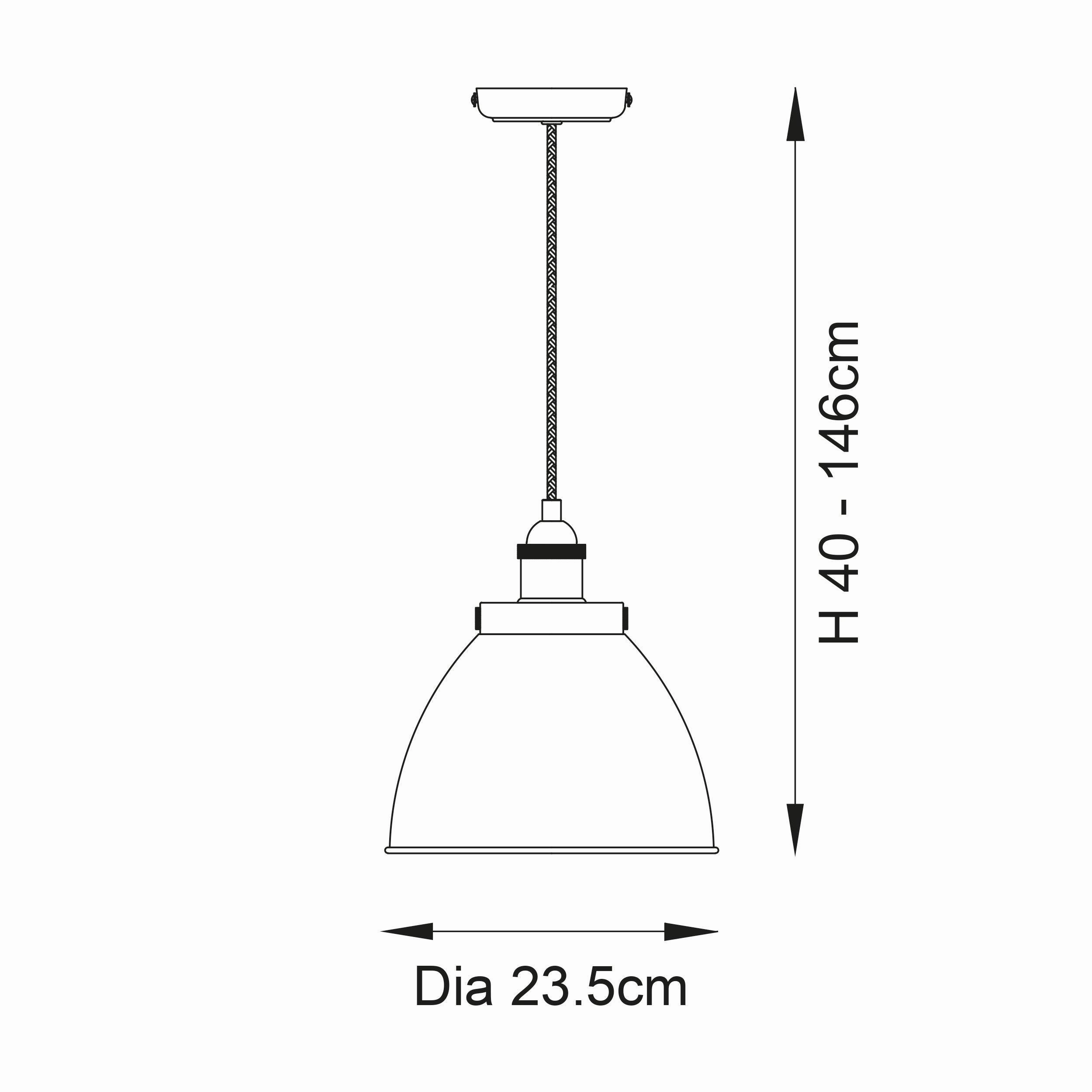 Endon Franklin 1 Light Antique Brass Small Ceiling Pendant