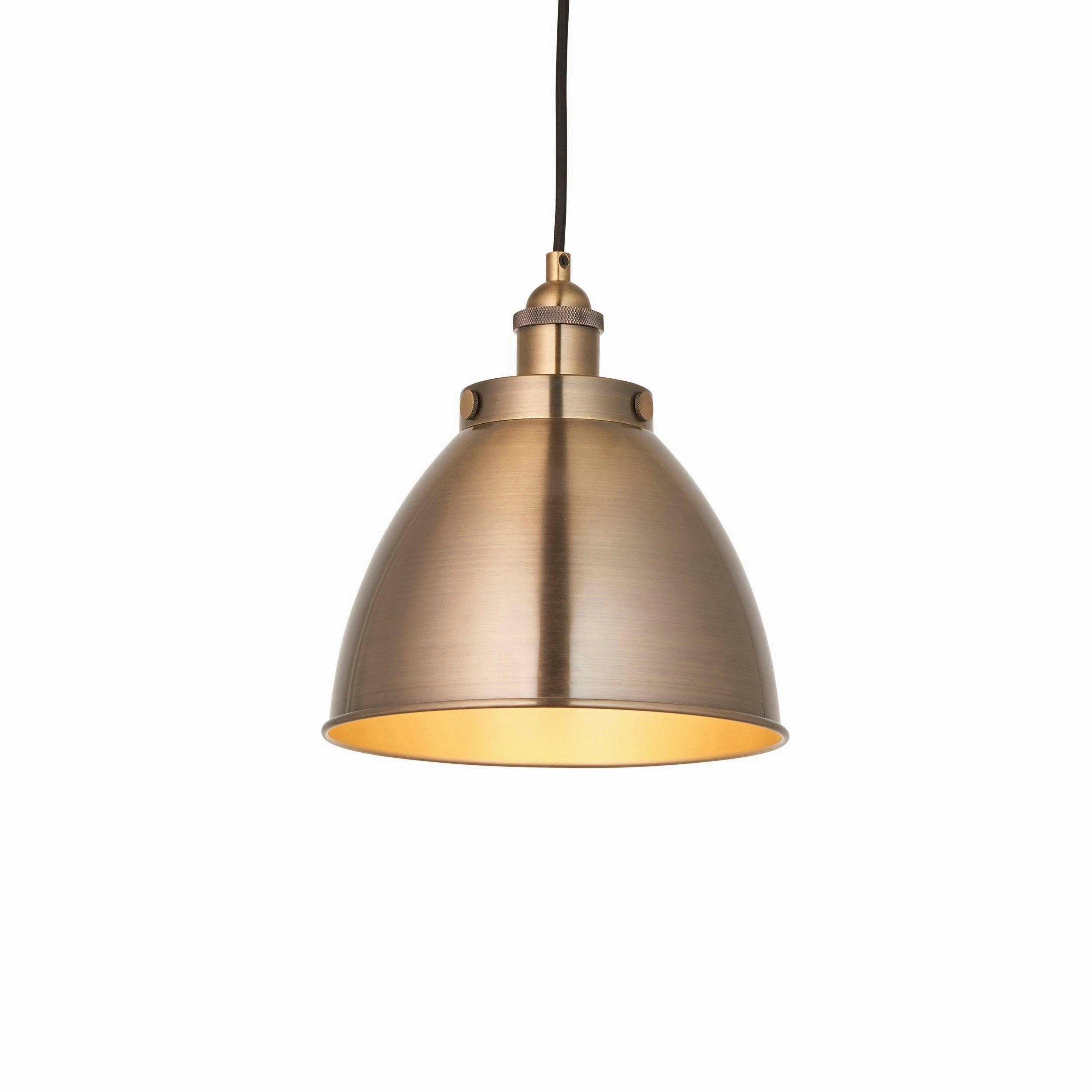 Endon Franklin 1 Light Antique Brass Small Ceiling Pendant