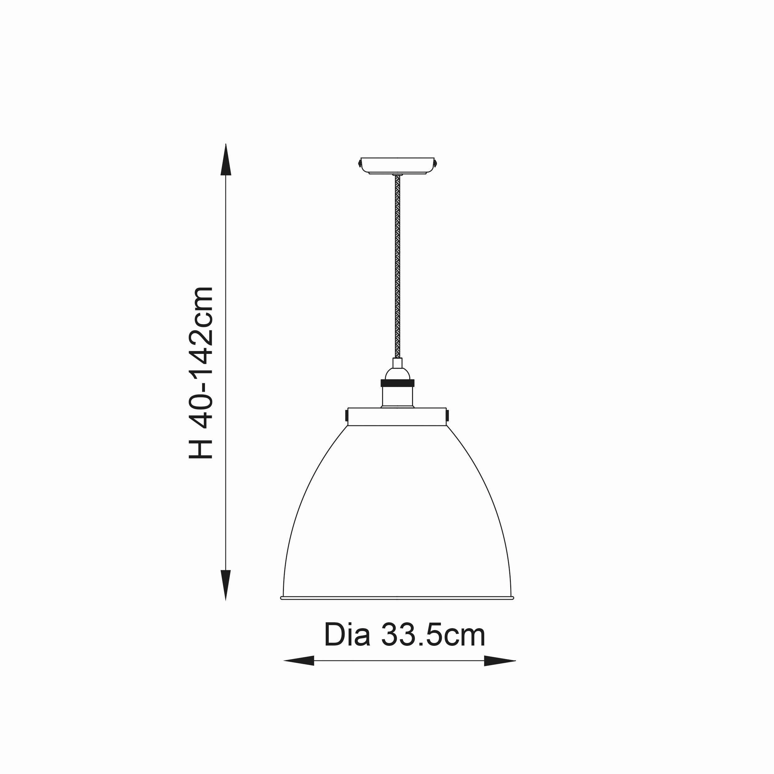 Endon Franklin 1 Light Large Brass Ceiling Pendant