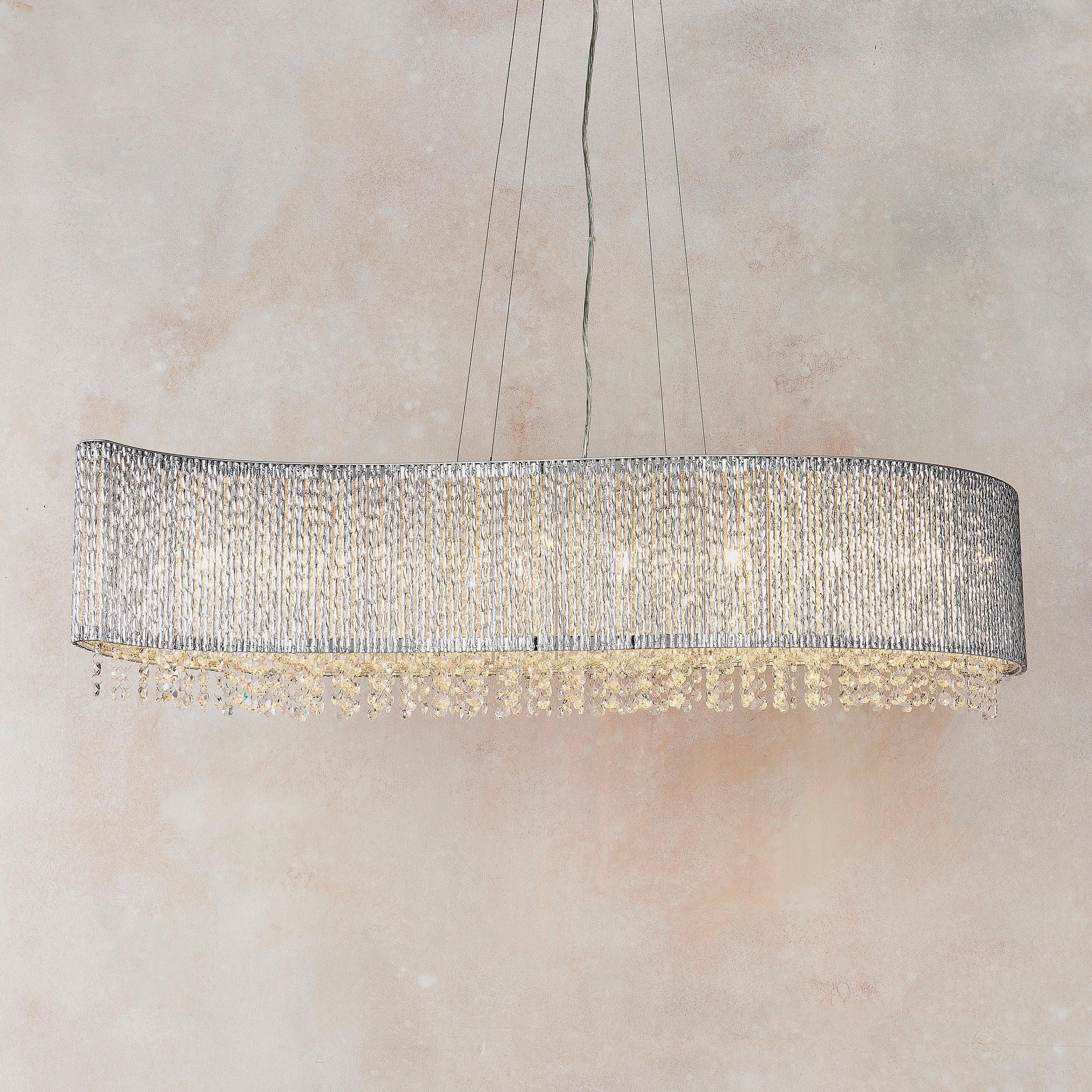 Endon Galina 8 Light Chrome Linear Ceiling Pendant