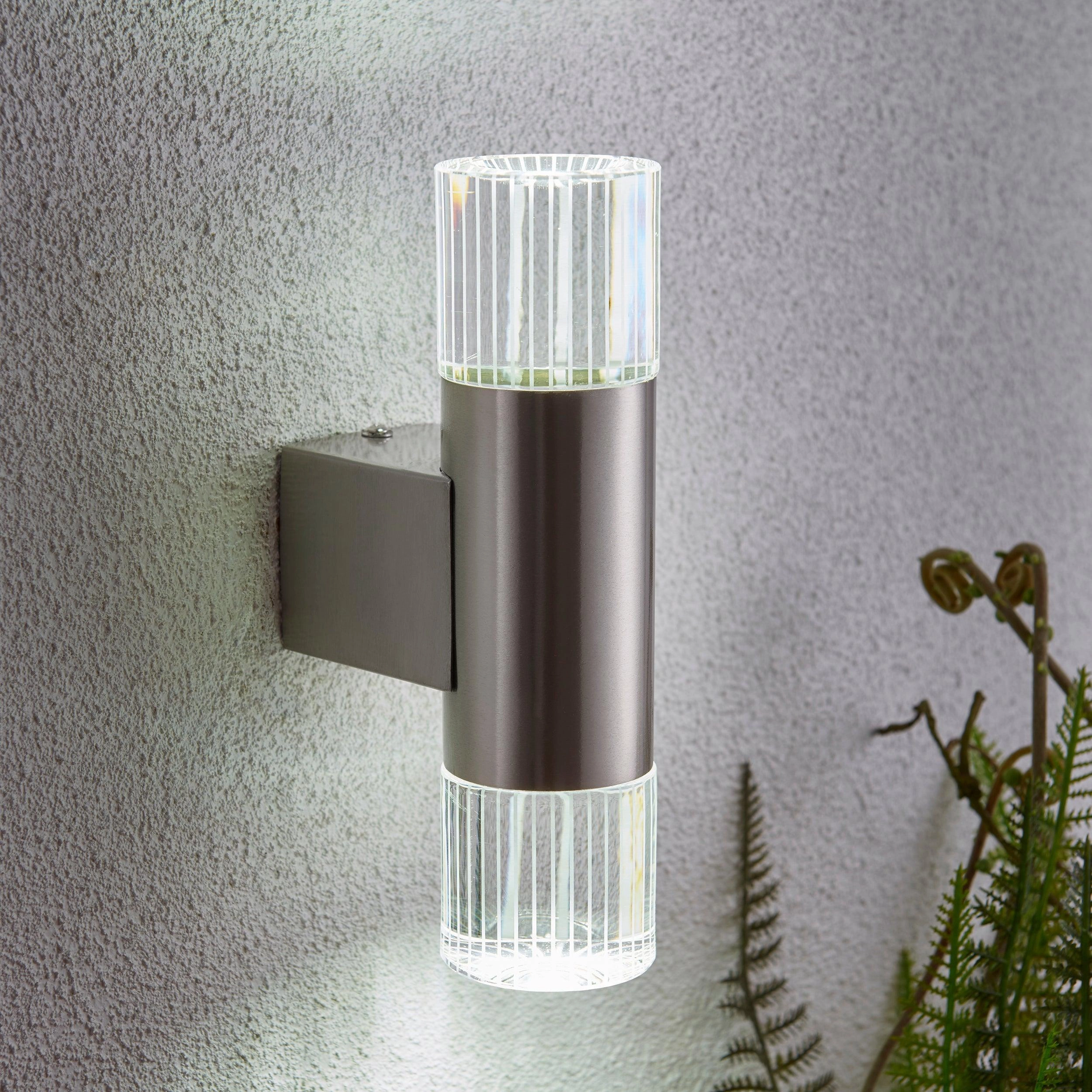 Endon Grant Stainless Steel LED Outdoor Up & Down Wall Light