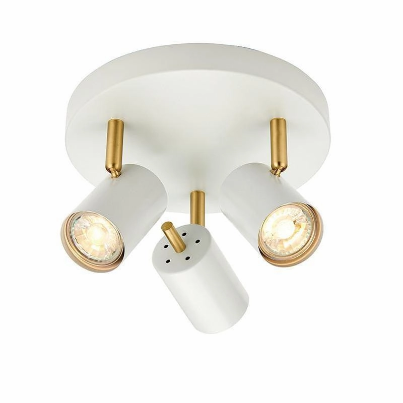 Endon Gull White & Brushed Brass 3 Light LED Spotlight simple ceiling design light