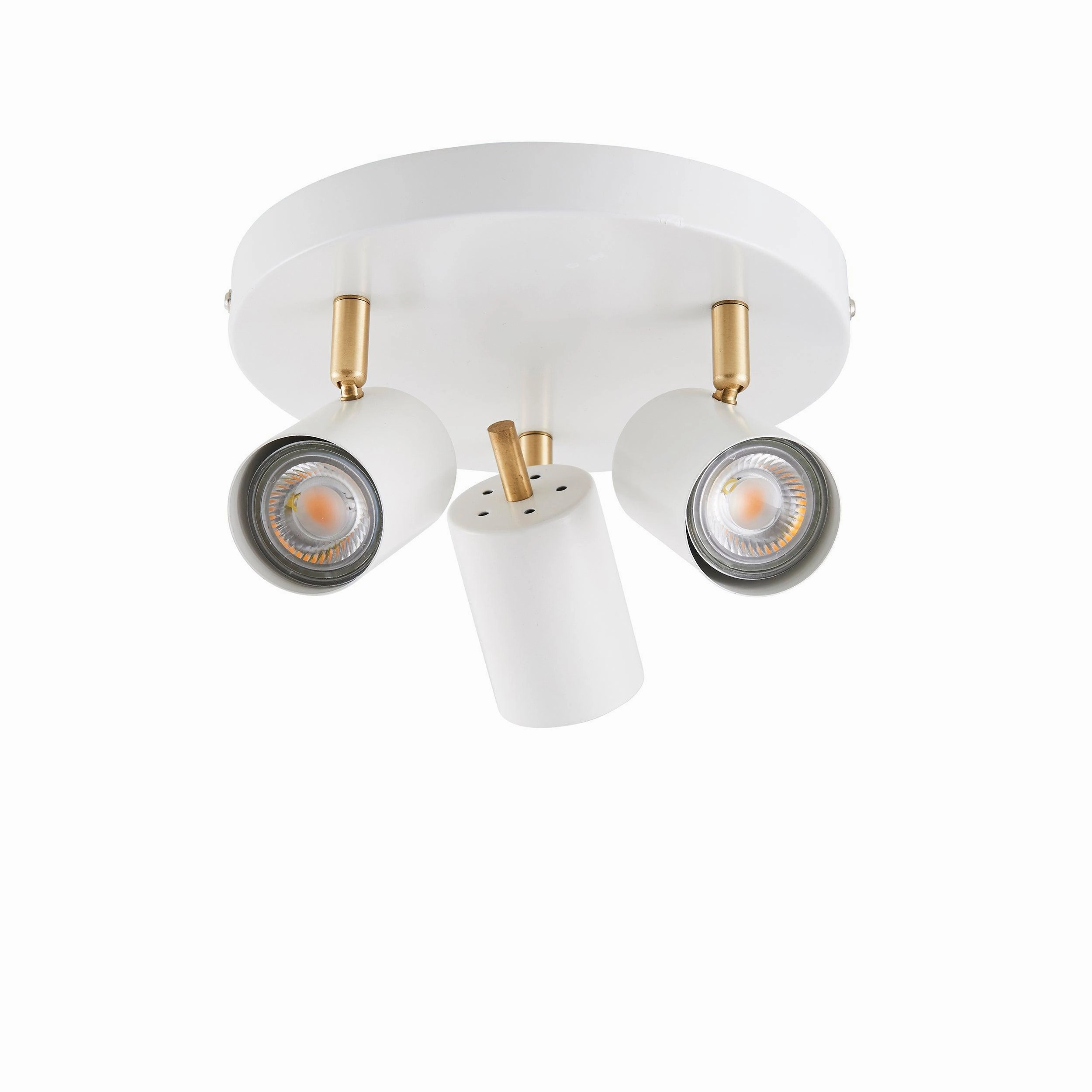 Endon Gull White & Brushed Brass 3 Light LED Spotlight