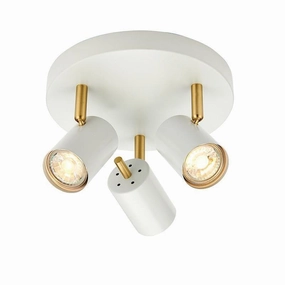 Endon Gull White & Brushed Brass 3 Light LED Spotlight simple ceiling design light