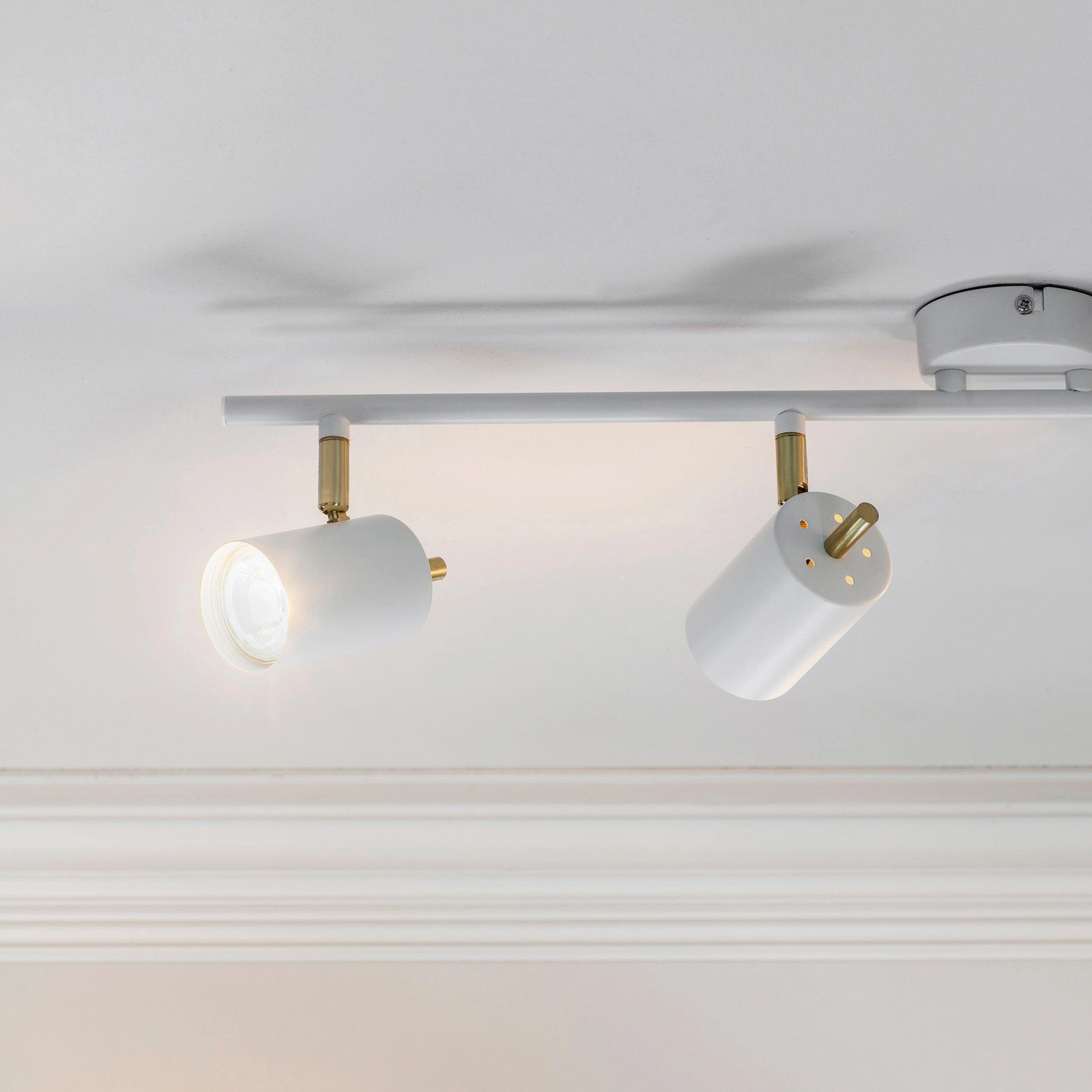 Endon Gull White & Brushed Brass 4 Light LED Spotlight