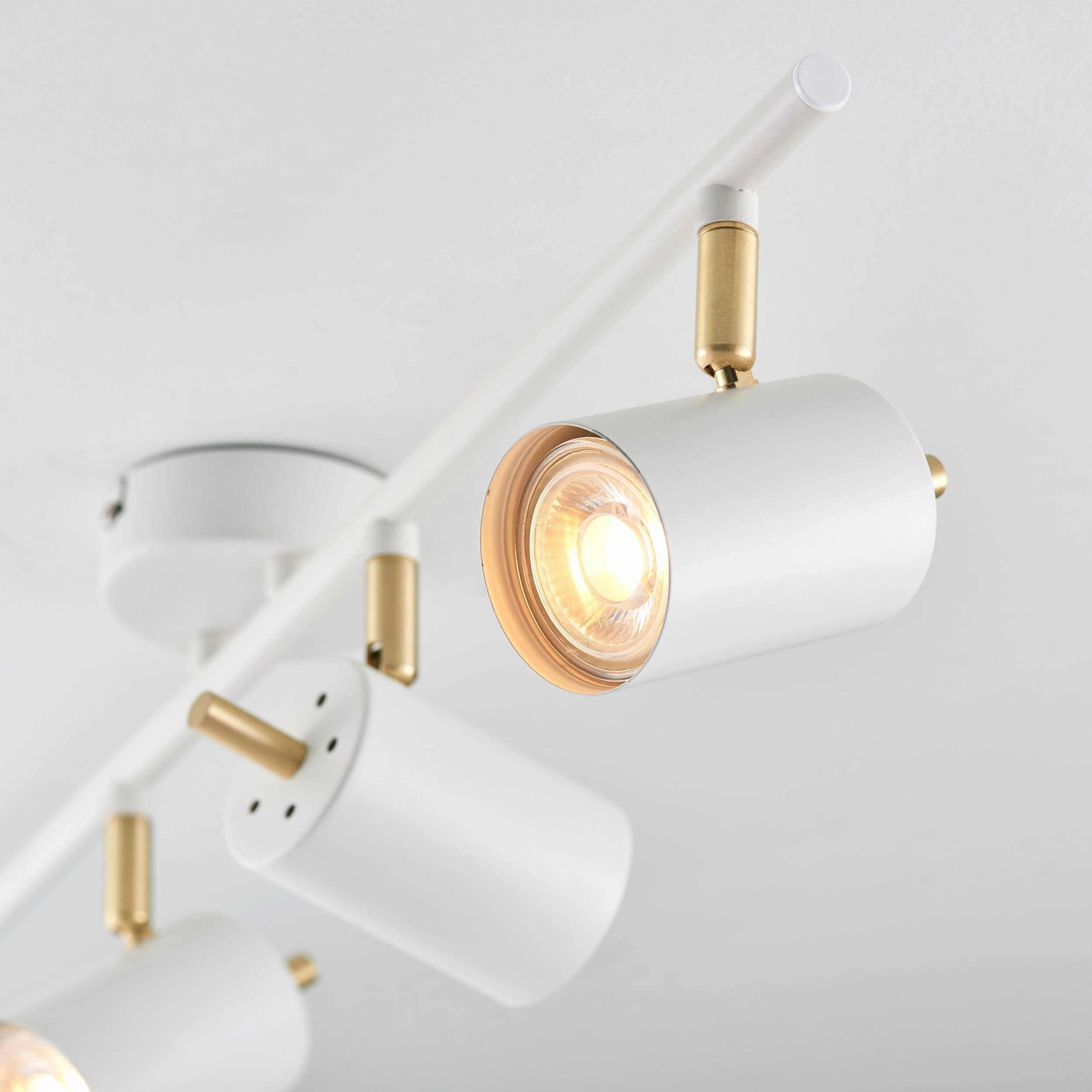 Endon Gull White & Brushed Brass 4 Light LED Spotlight