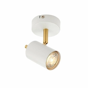 Endon Gull White & Satin Brass Finish Single LED Spotlight simple ceiling design light
