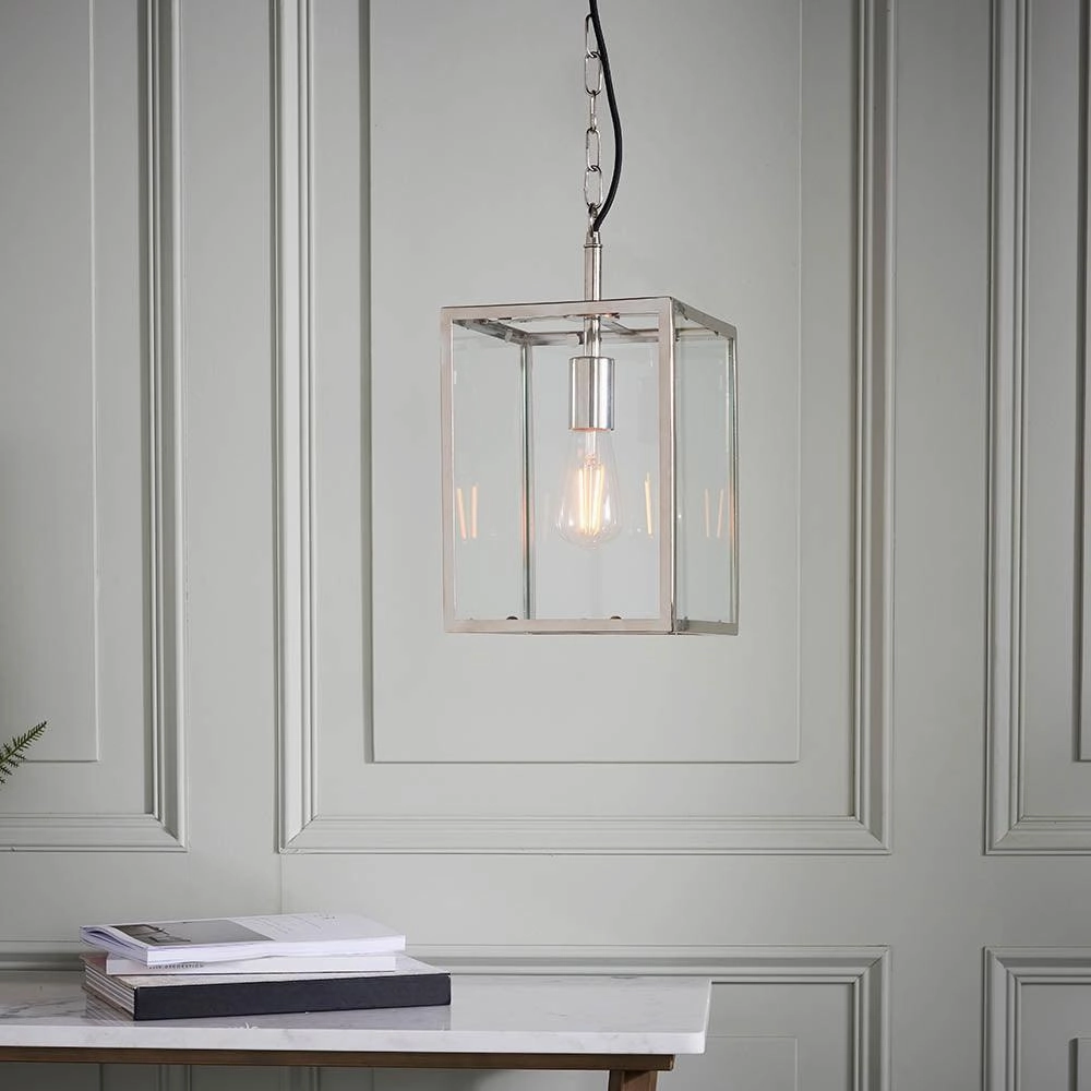Endon Hadden 1 Light Nickel Pendant Ceiling Light