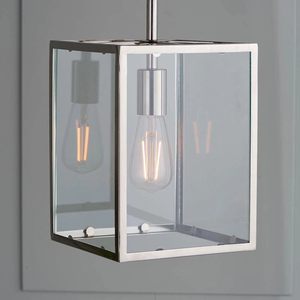 Endon Hadden 1 Light Nickel Pendant Ceiling Light