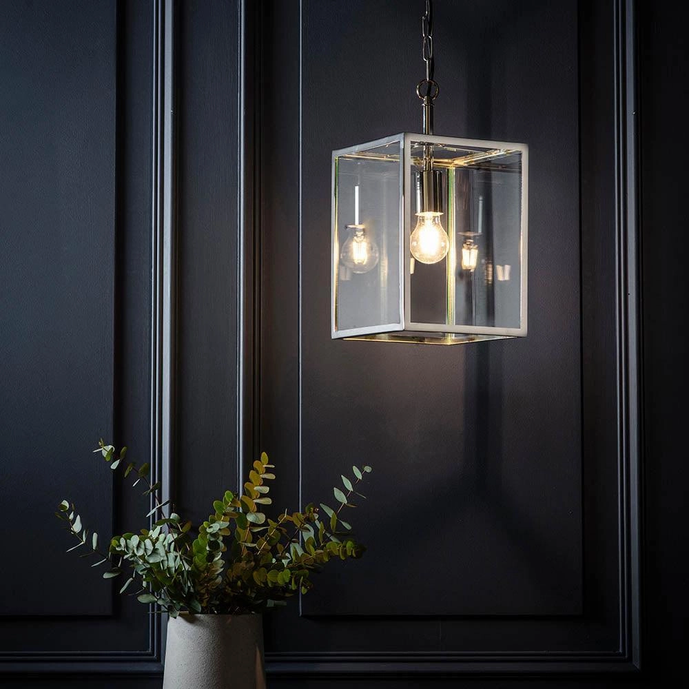 Endon Hadden 1 Light Nickel Pendant Ceiling Light