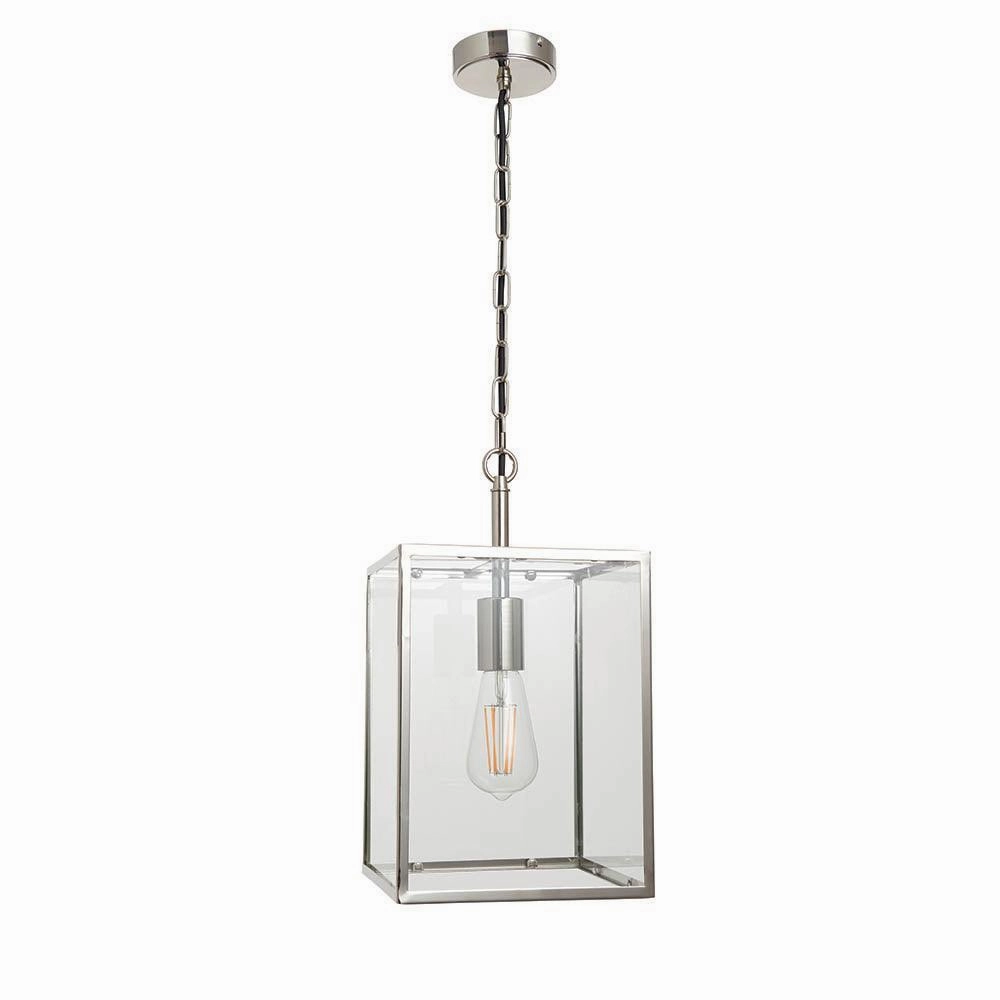 Endon Hadden 1 Light Nickel Pendant Ceiling Light