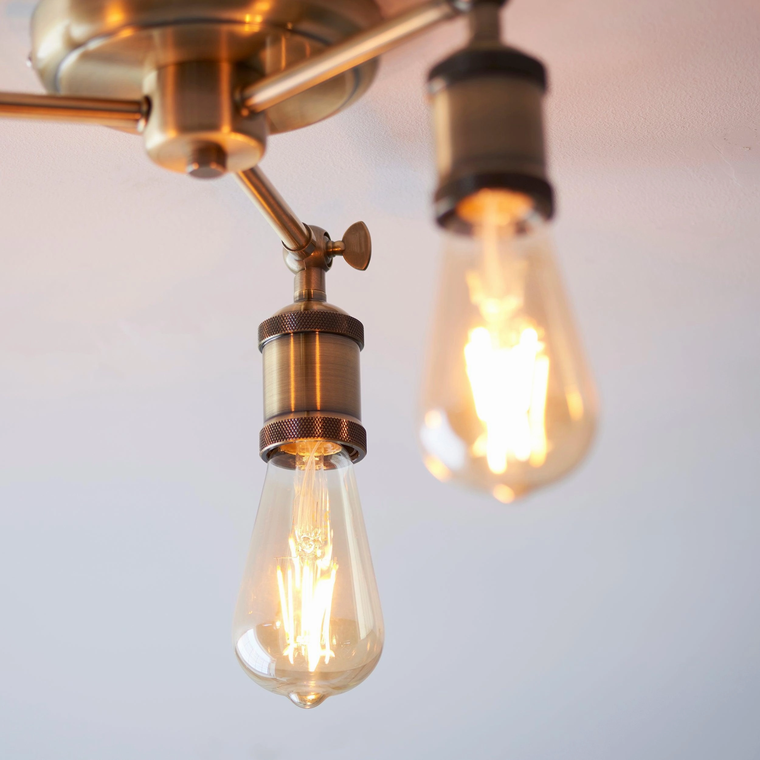 Endon Hal 3 Light Brass Finish Semi Flush Ceiling Light