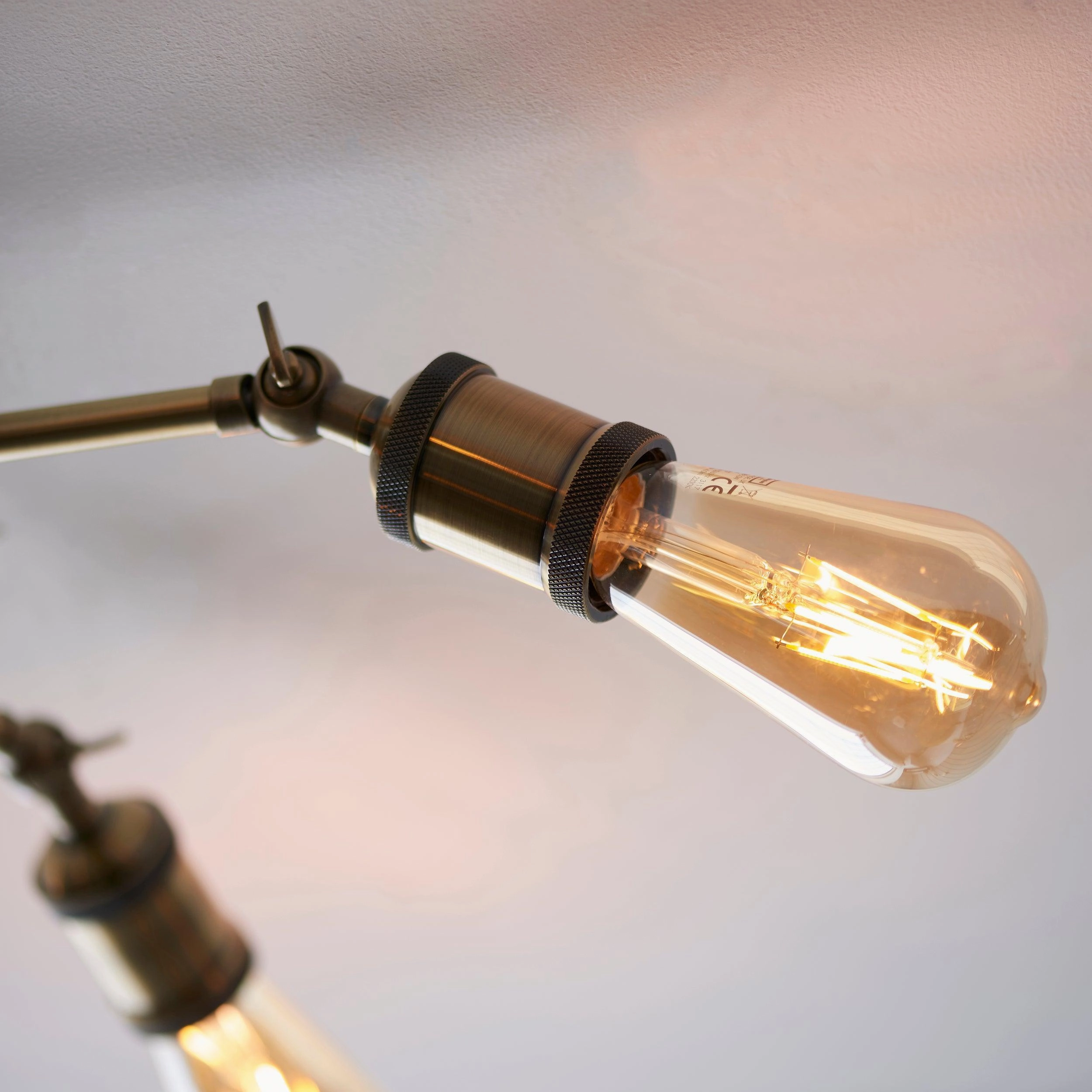 Endon Hal 5 Light Brass Finish Semi Flush Ceiling Light