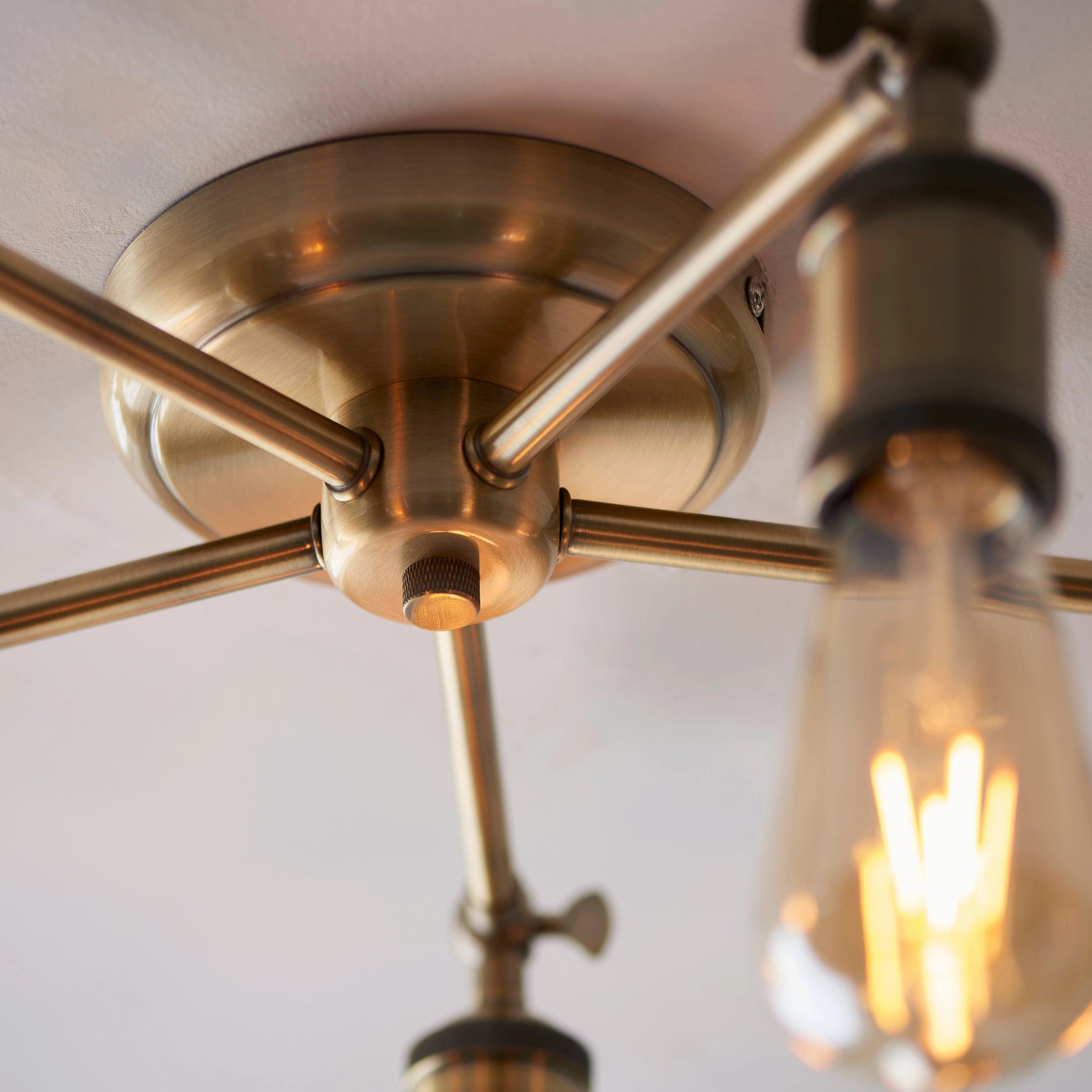 Endon Hal 5 Light Brass Finish Semi Flush Ceiling Light