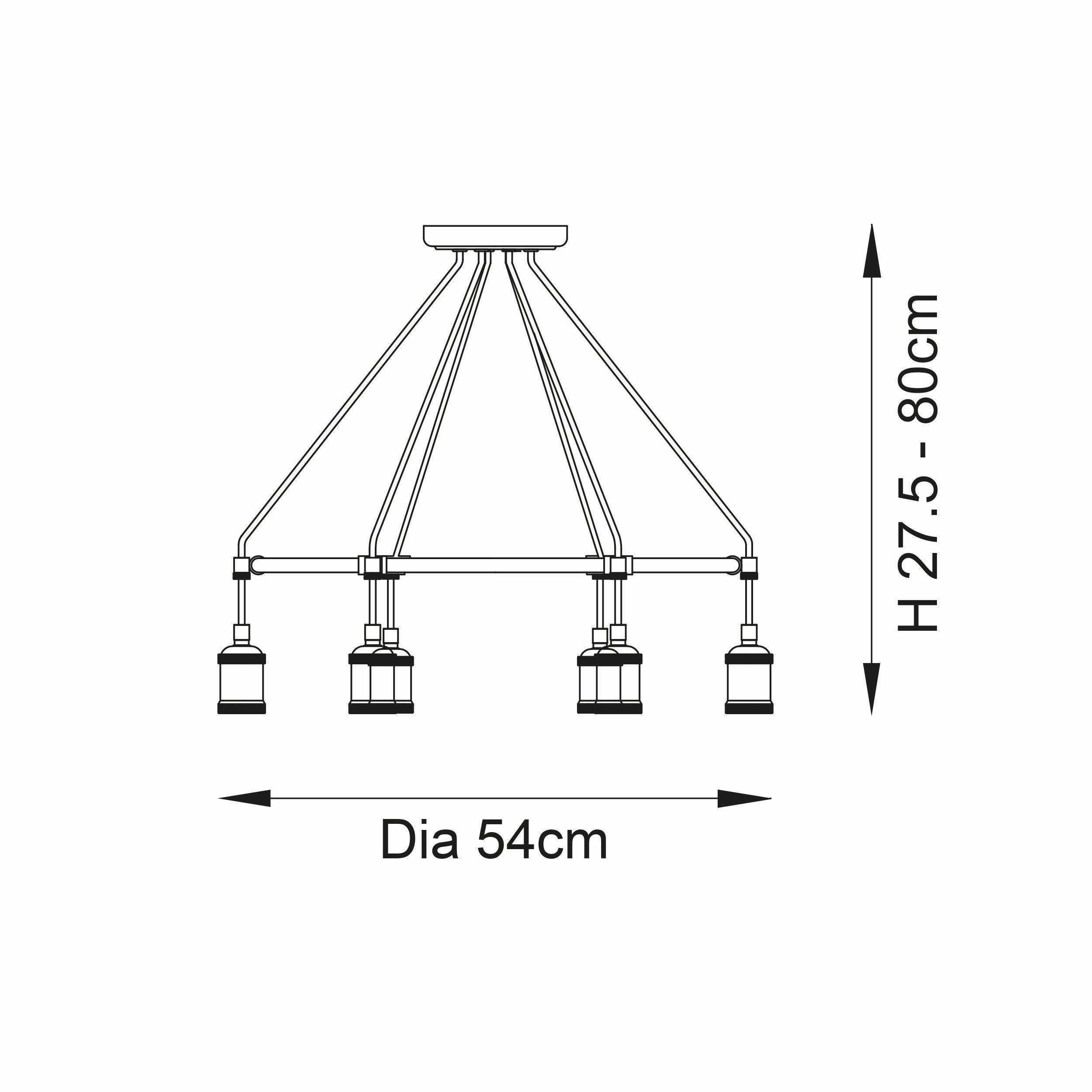 Endon Hal 6 Light Antique Brass Pendant Ceiling Light