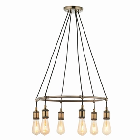 Endon Hal 6 Light Antique Brass Pendant Ceiling Light simple ceiling design light