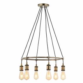 Endon Hal 6 Light Antique Brass Pendant Ceiling Light modern ceiling lamp