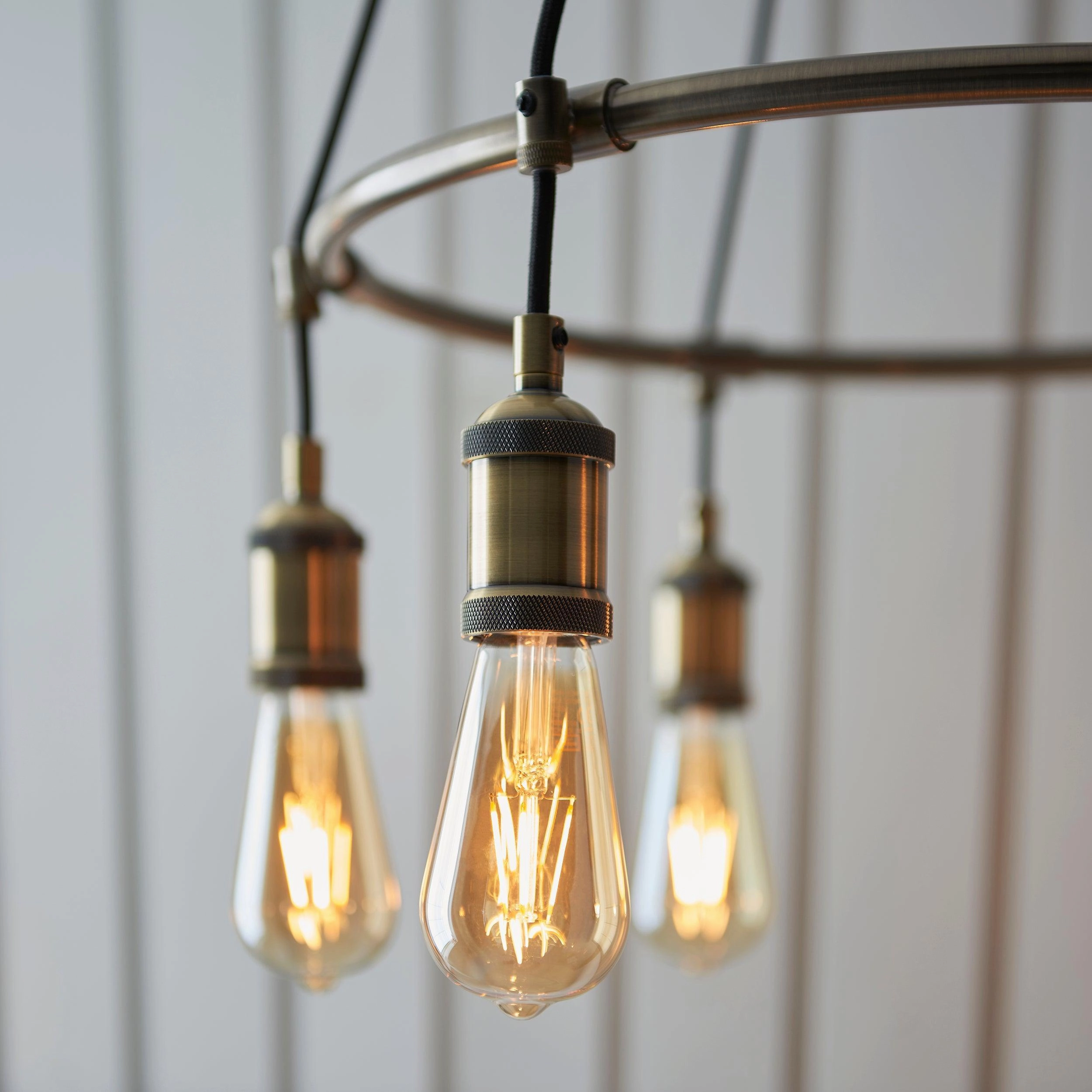 Endon Hal 6 Light Antique Brass Pendant Ceiling Light