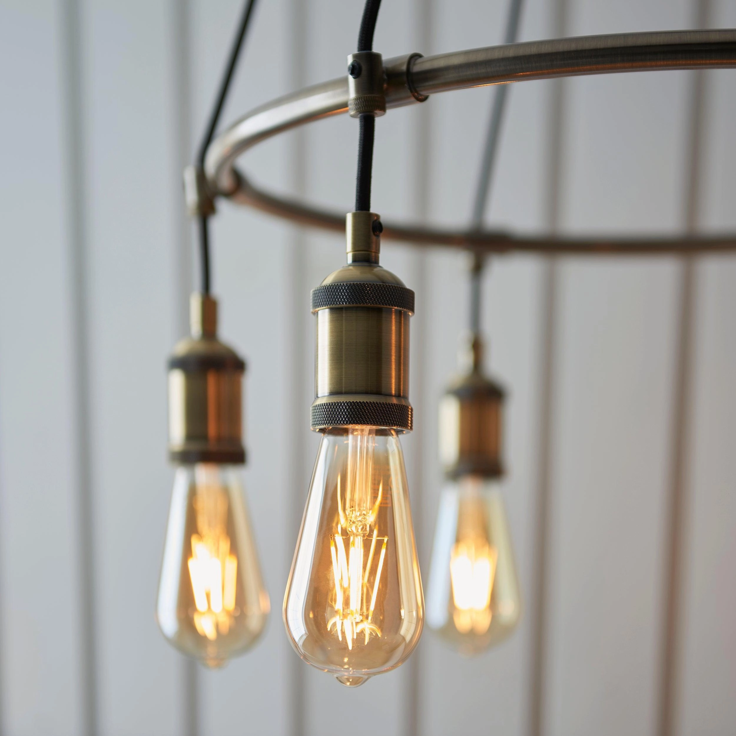 Endon Hal 6 Light Antique Brass Pendant Ceiling Light