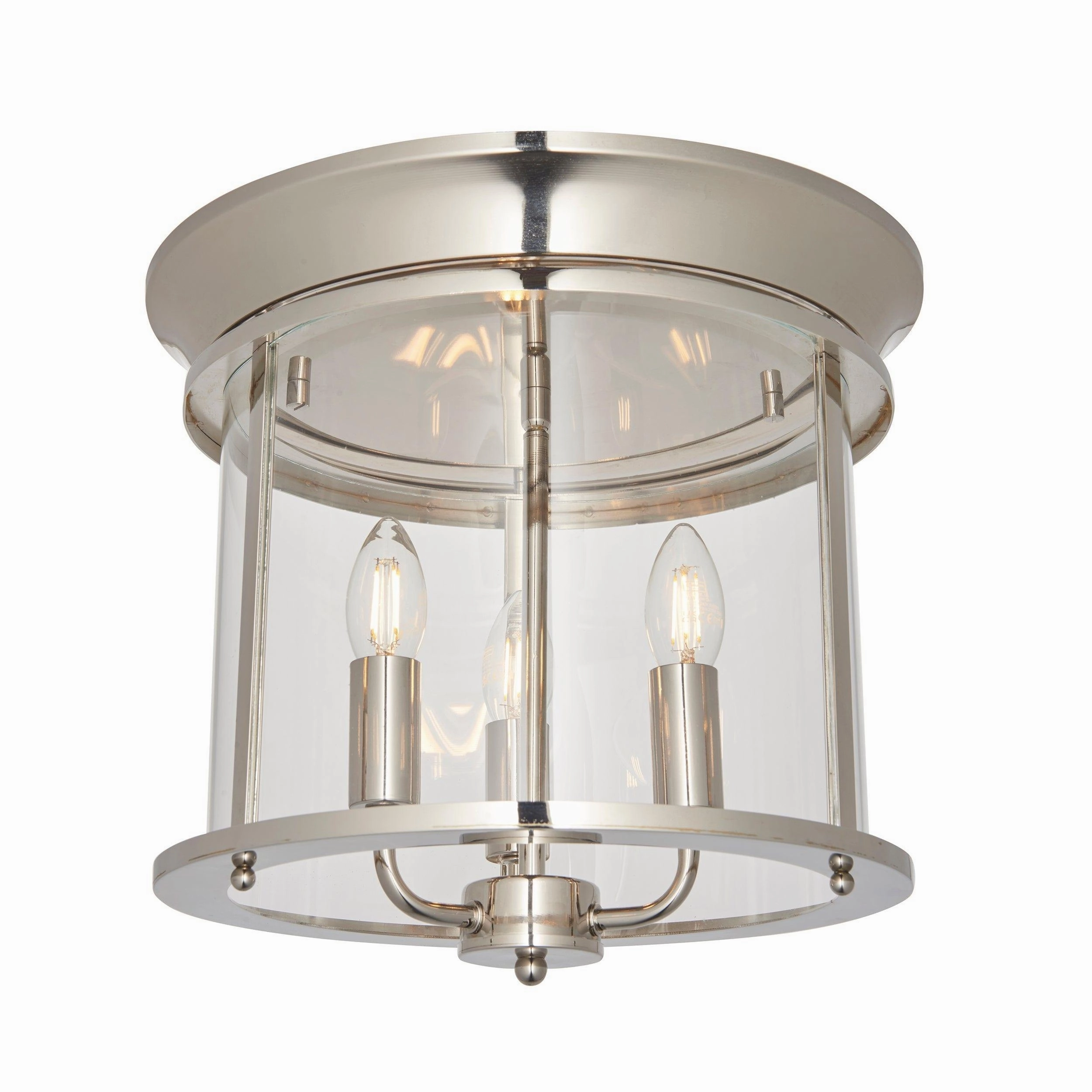 Endon Hampworth 3 Light Flush Nickel Ceiling Light simple ceiling design light