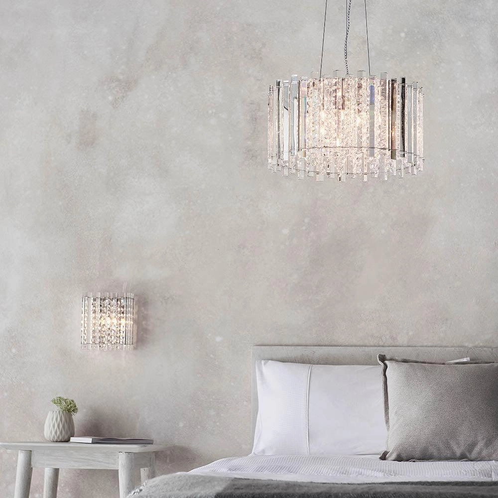 Endon Hanna 5 Light Polished Chrome Pendant Ceiling Light