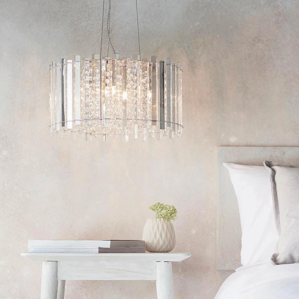 Endon Hanna 5 Light Polished Chrome Pendant Ceiling Light