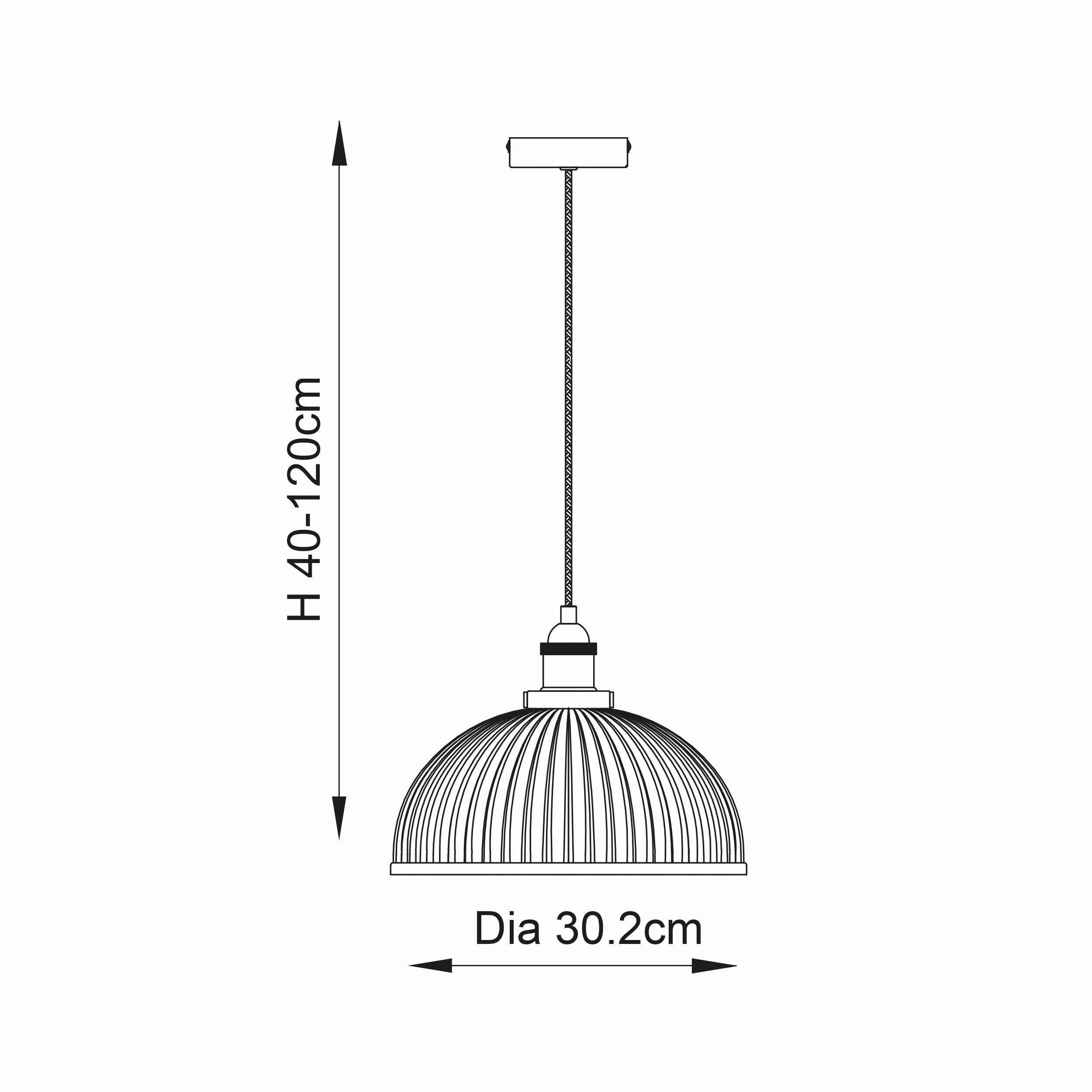 Endon Hansen 1 Light Nickel Ceiling Pendant Light