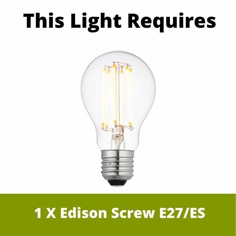 Endon Hansen 1 Light Nickel Ceiling Pendant Light