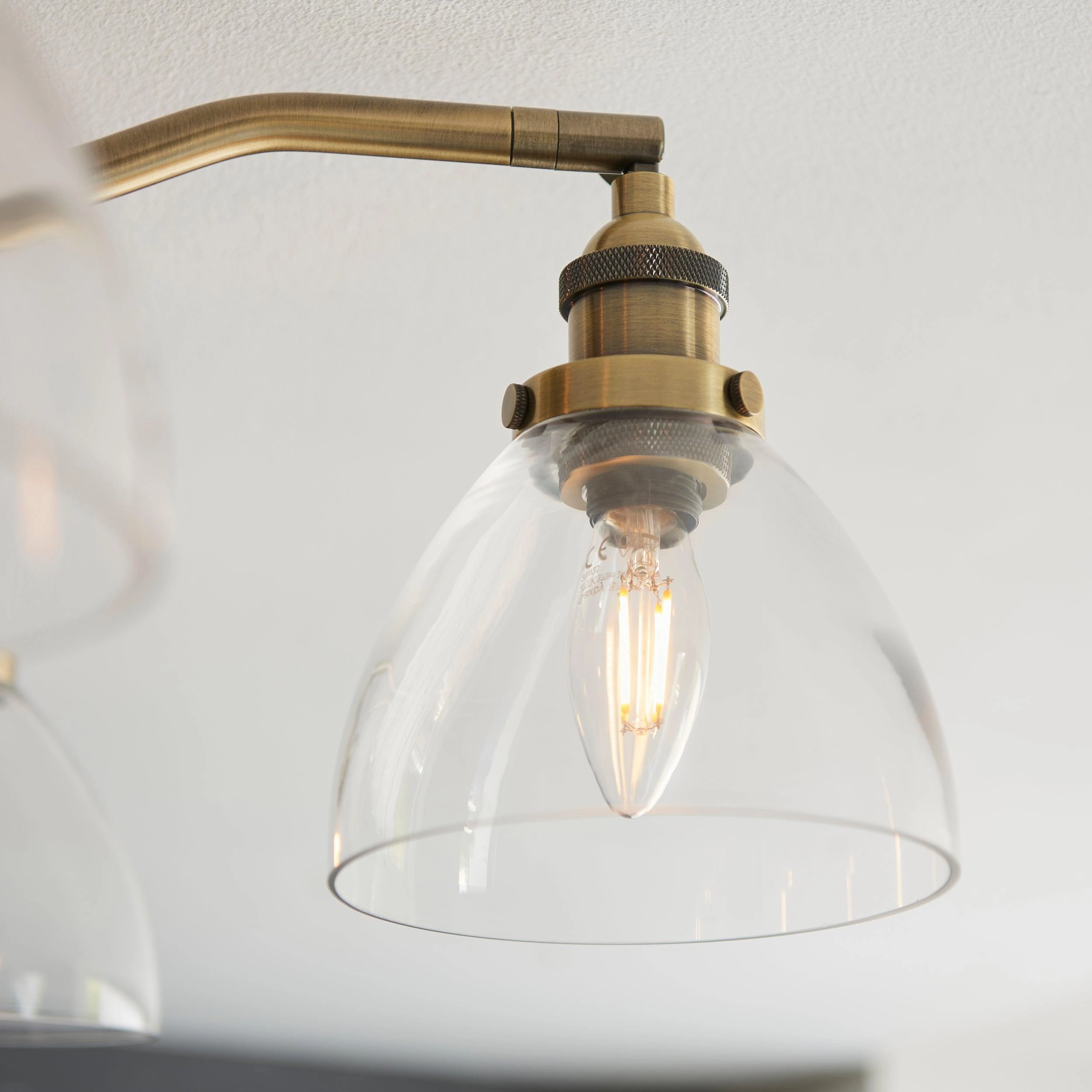 Endon Hansen 5 Light Brass Semi-Flush Ceiling Light