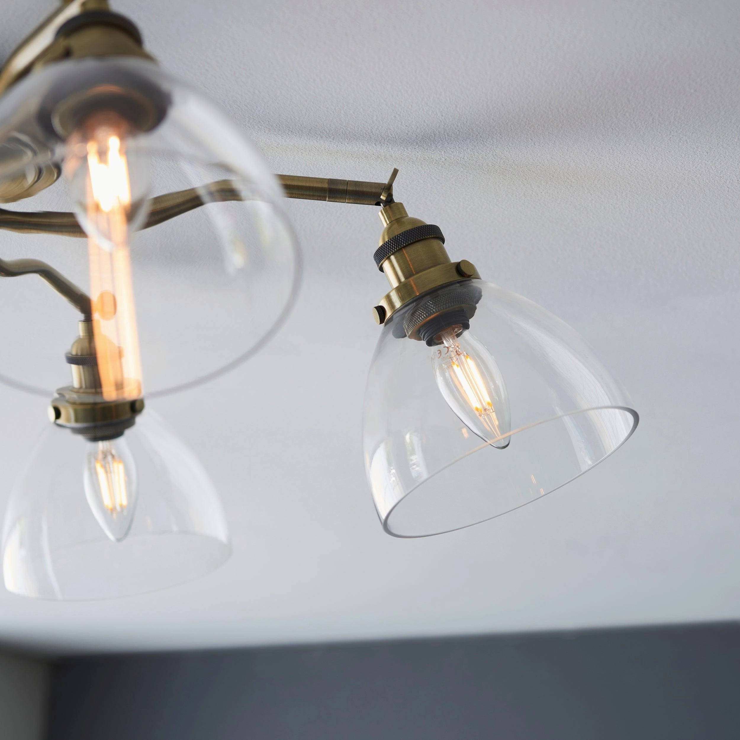 Endon Hansen 5 Light Brass Semi-Flush Ceiling Light