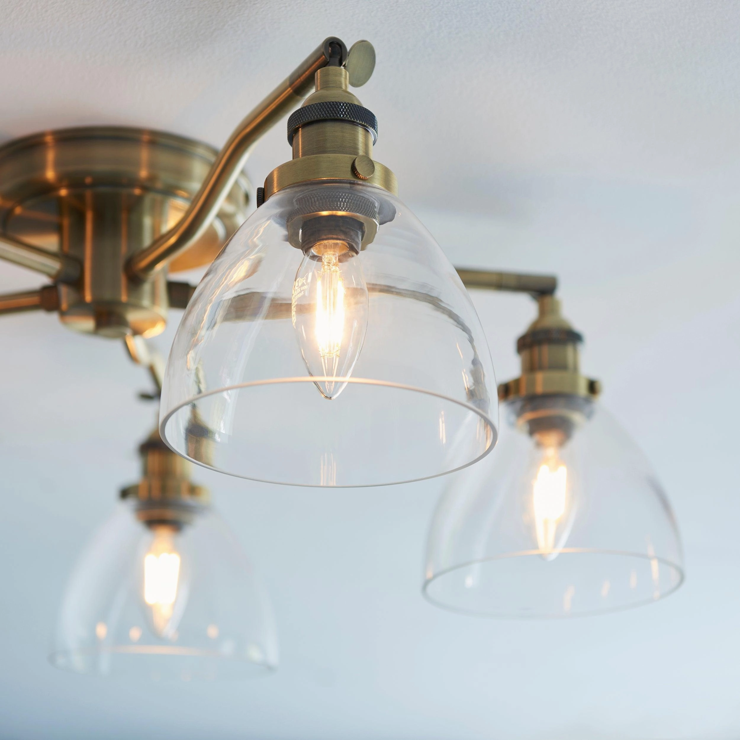 Endon Hansen 5 Light Brass Semi-Flush Ceiling Light