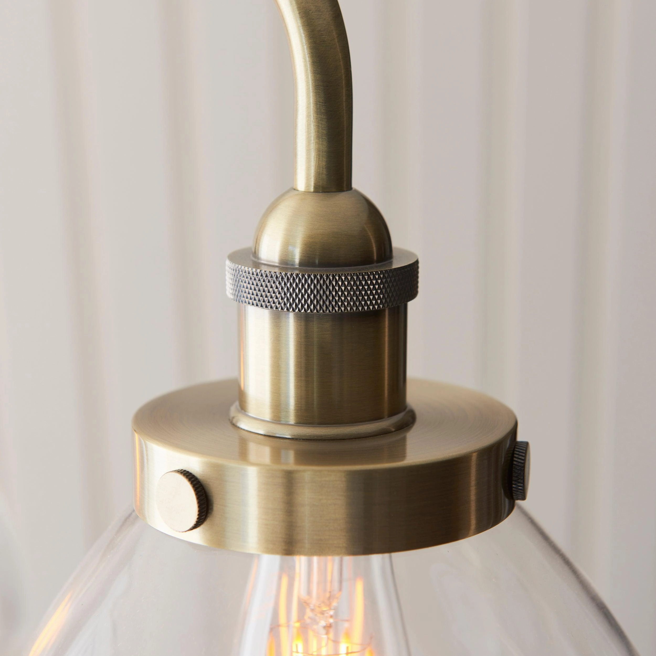 Endon Hansen Linear 3 Light Brass Pendant - Glass Shades